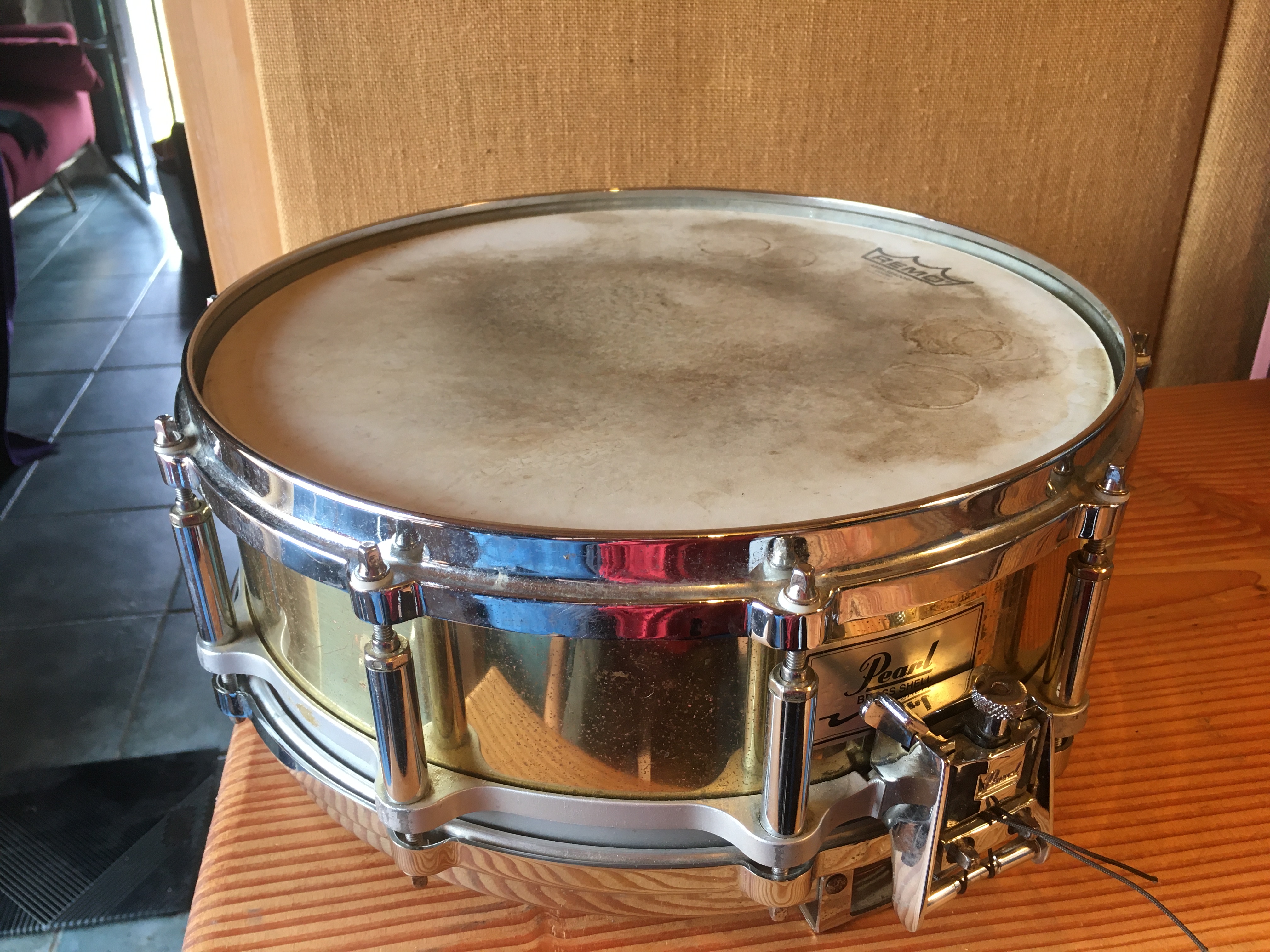 Caisse Claire Pearl Freefloat Brass Shell 14 x 5,5 ayant appartenu à Leroy "Horsemouth" Wallace