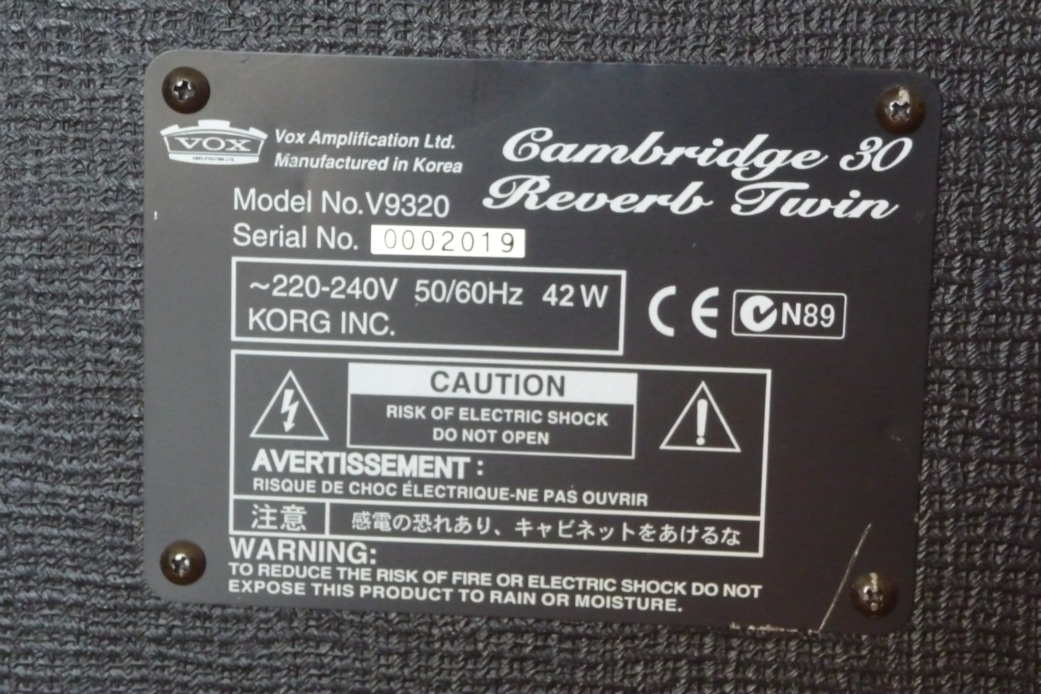 Ampli Vox cambridge 8