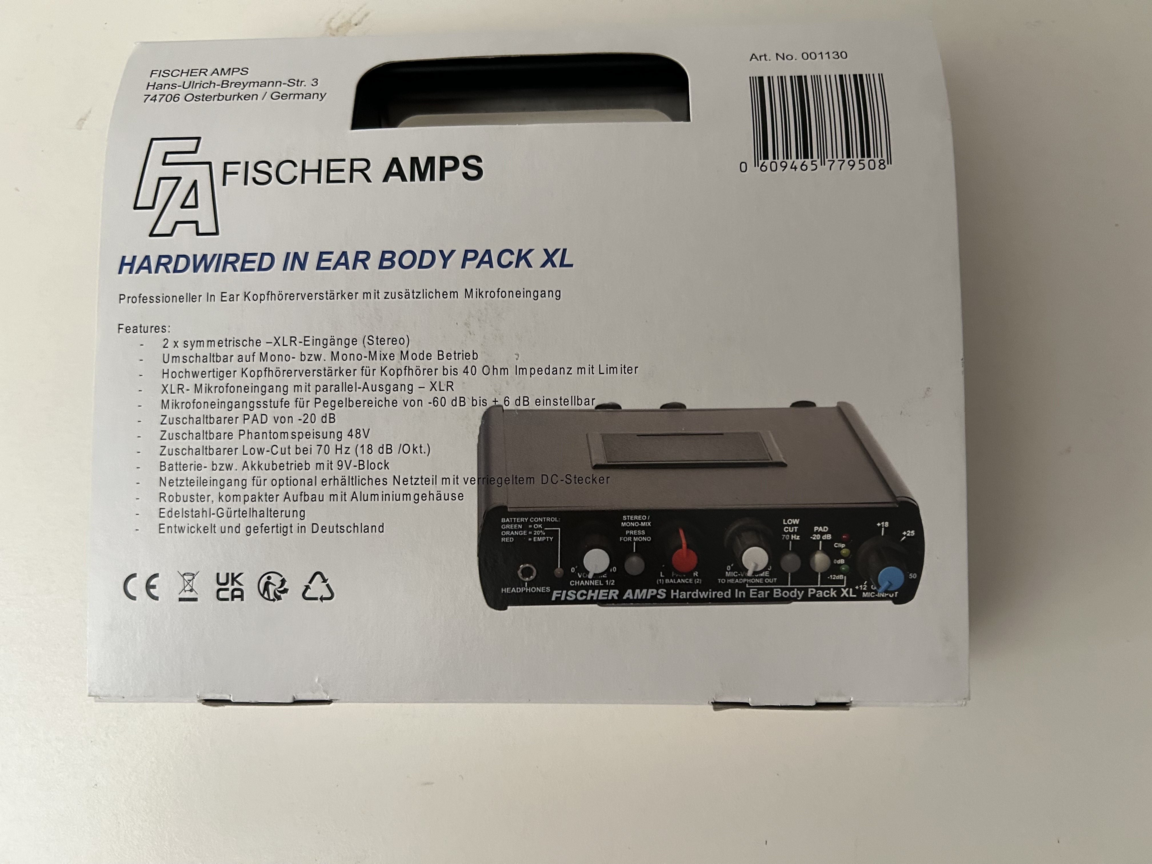 VENDS Fischer Amps In Ear Body Pack XL