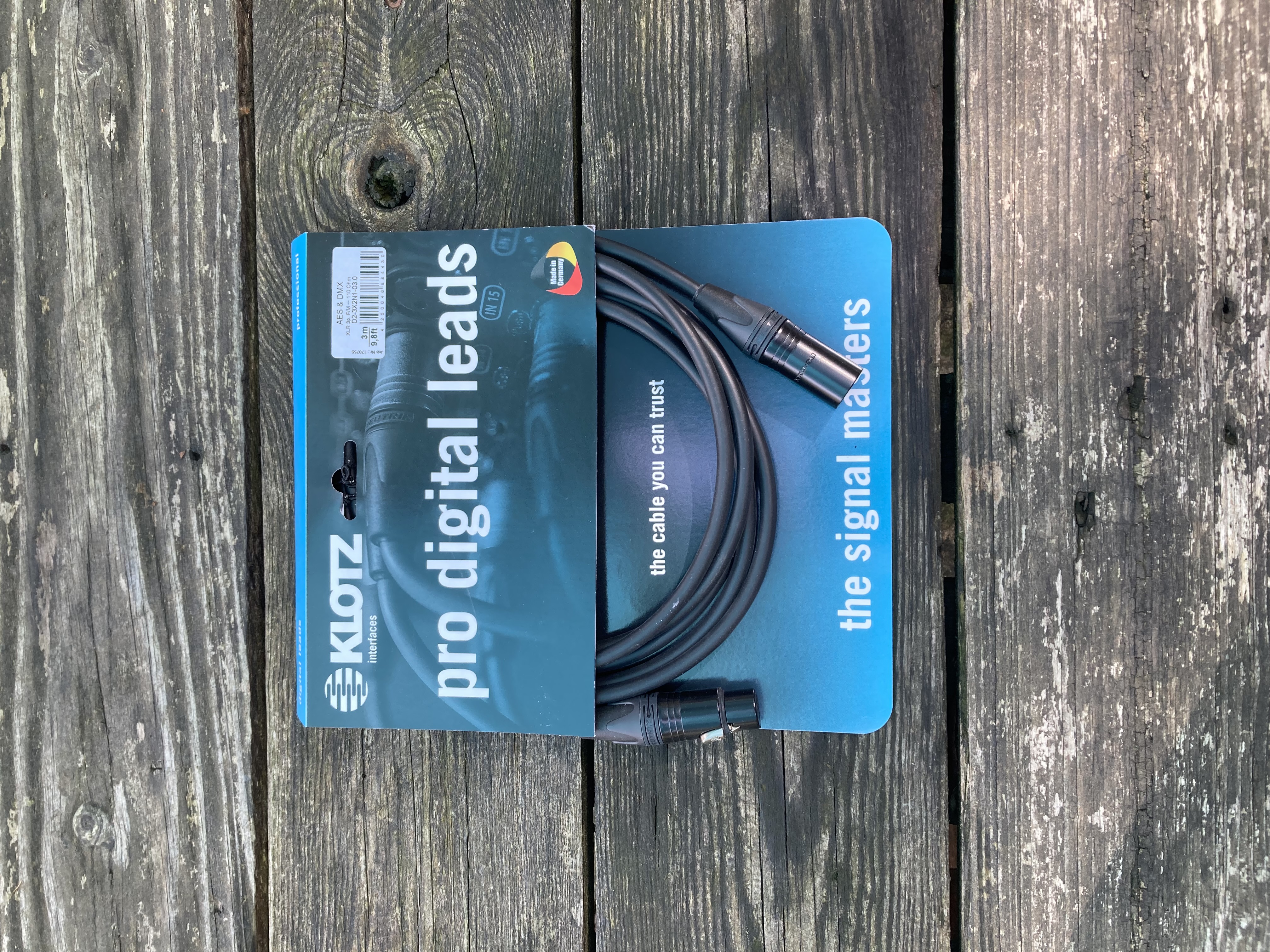 Câble Klotz AES / EBU 3m neuf !