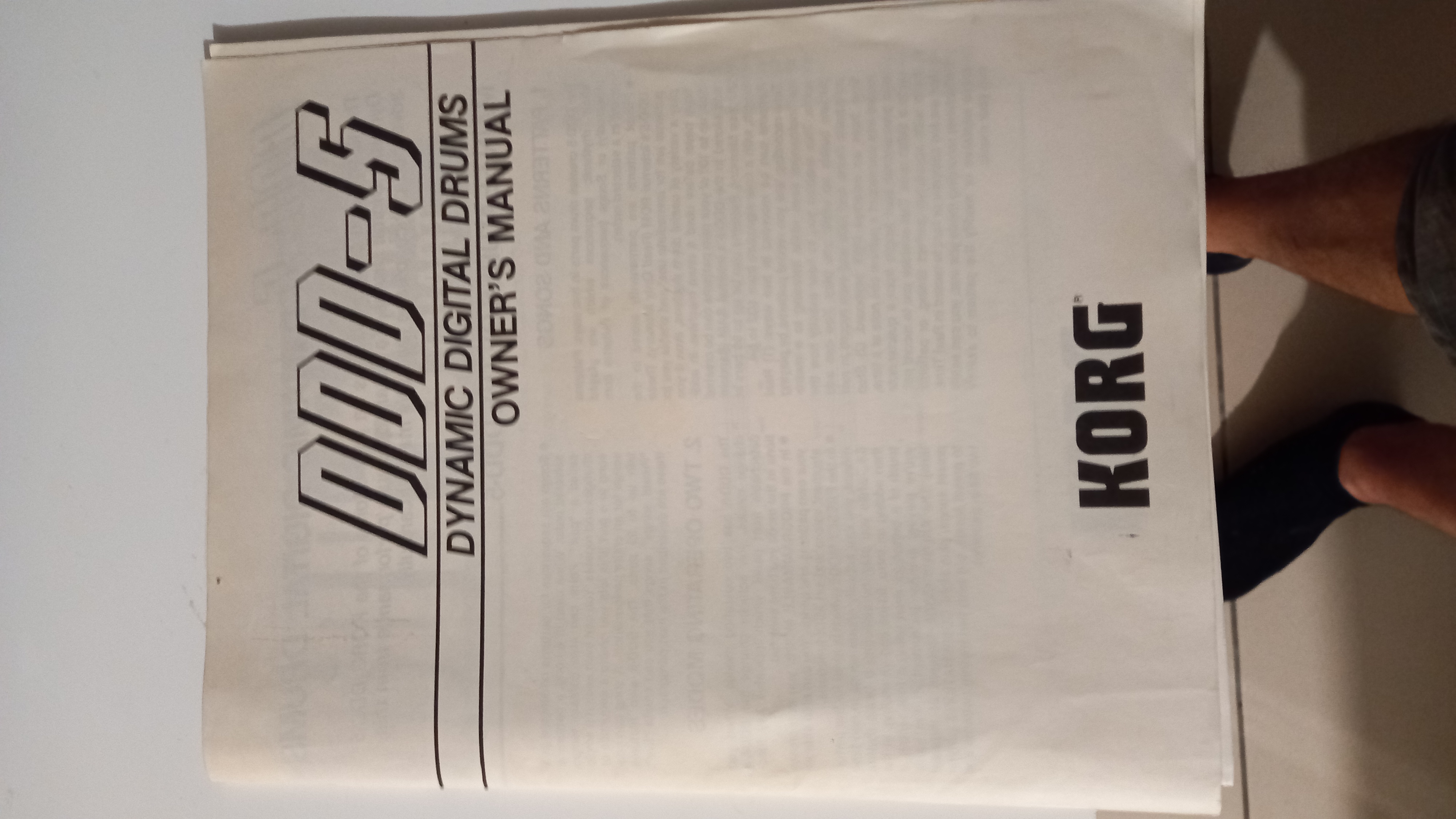 Manuel Original de la KORG DDD-5