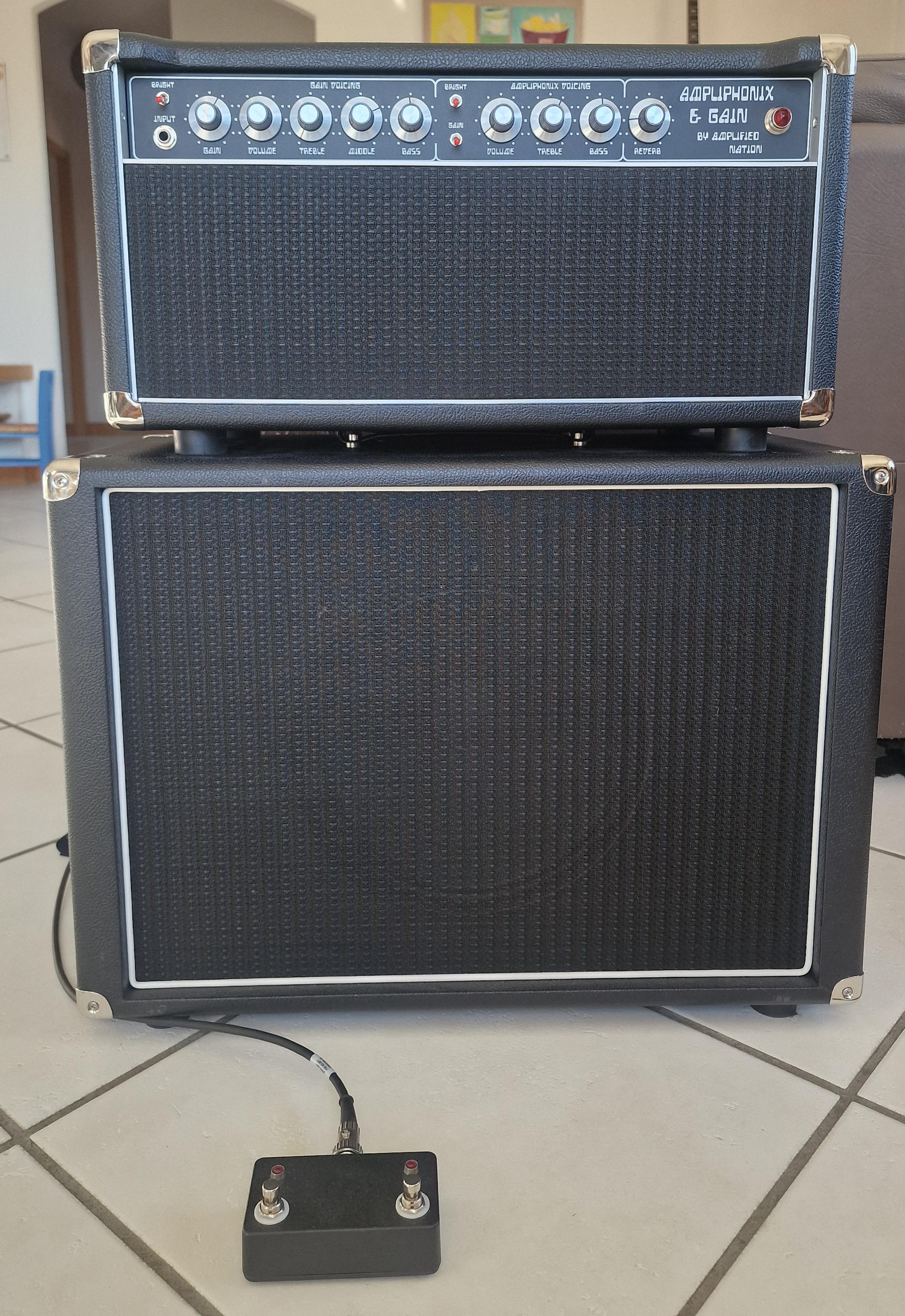 Vends Super AMplified Nation Ampliphonix & Gain + Cab 1x12
