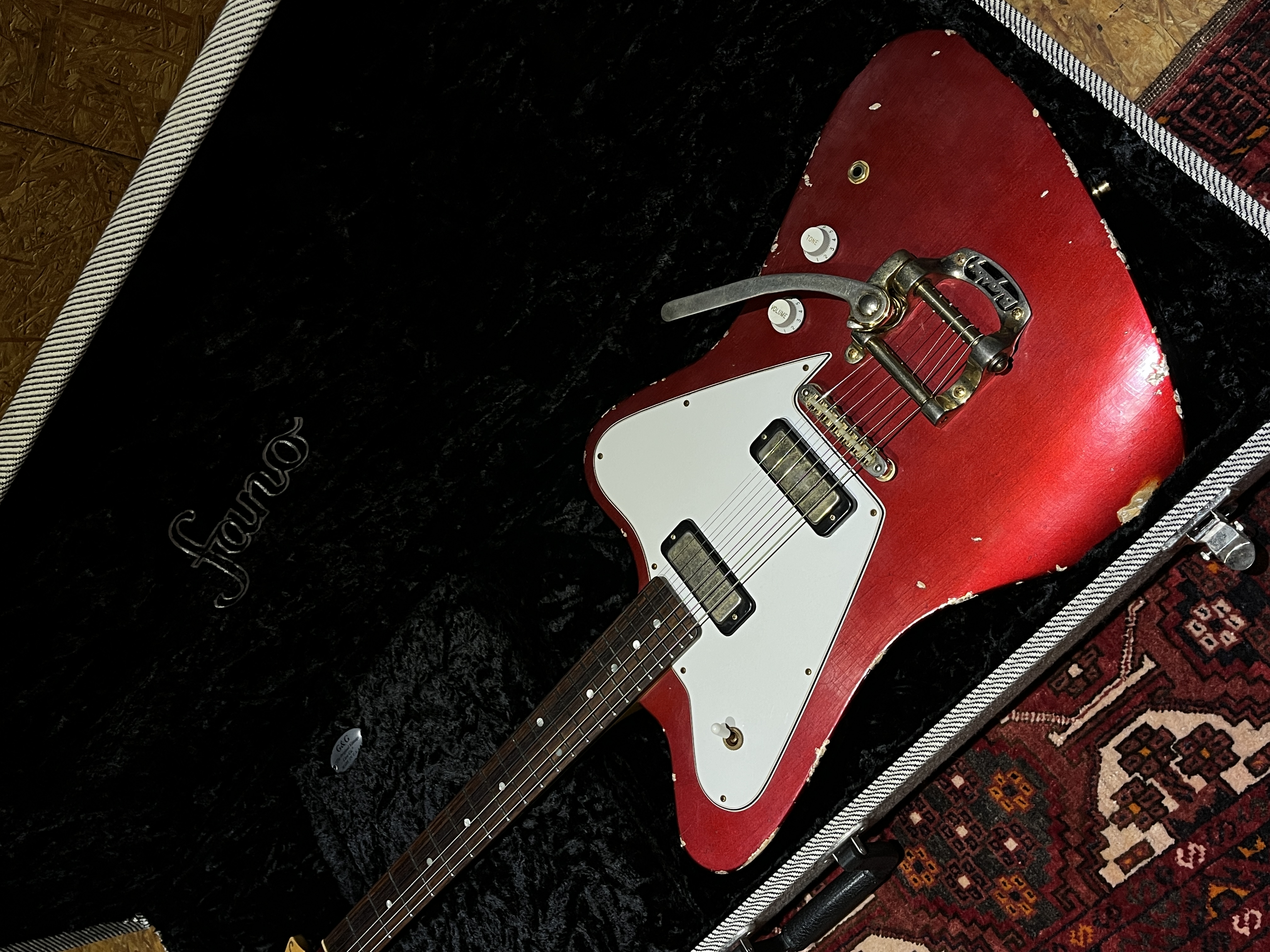Vends Fano PX6 Alt de Facto (2013, Dennis Fano Era) Relic (Gibson Firebird)