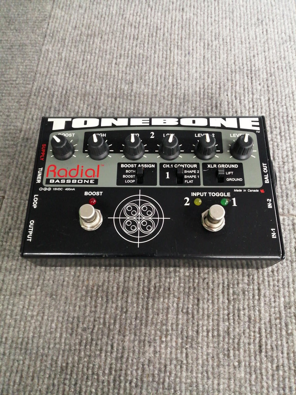 Préampli basse radial Tonebone Bassbone double entrée 