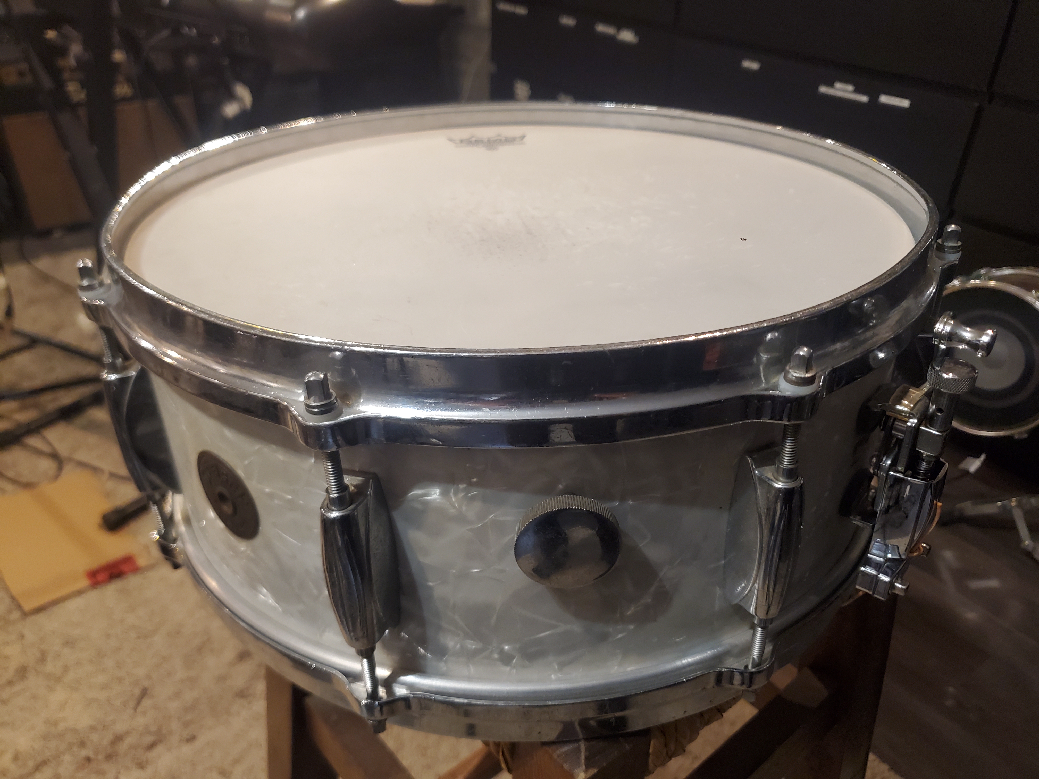 CAISSE CLAIRE GRETSCH ROUND BADGE VINTAGE 60'S 