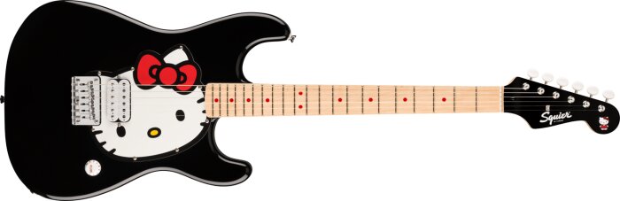 Squier Hello Kitty Black Stratocaster : Hello Kitty Black Stratocaster Squier Hello Kitty Black Stratocaster : Hello Kitty Black Stratocaster