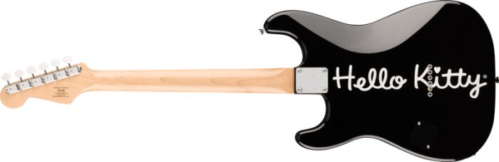 Squier Hello Kitty Black Stratocaster : Hello Kitty Black StratocasterBACK Squier Hello Kitty Black Stratocaster : Hello Kitty Black StratocasterBACK