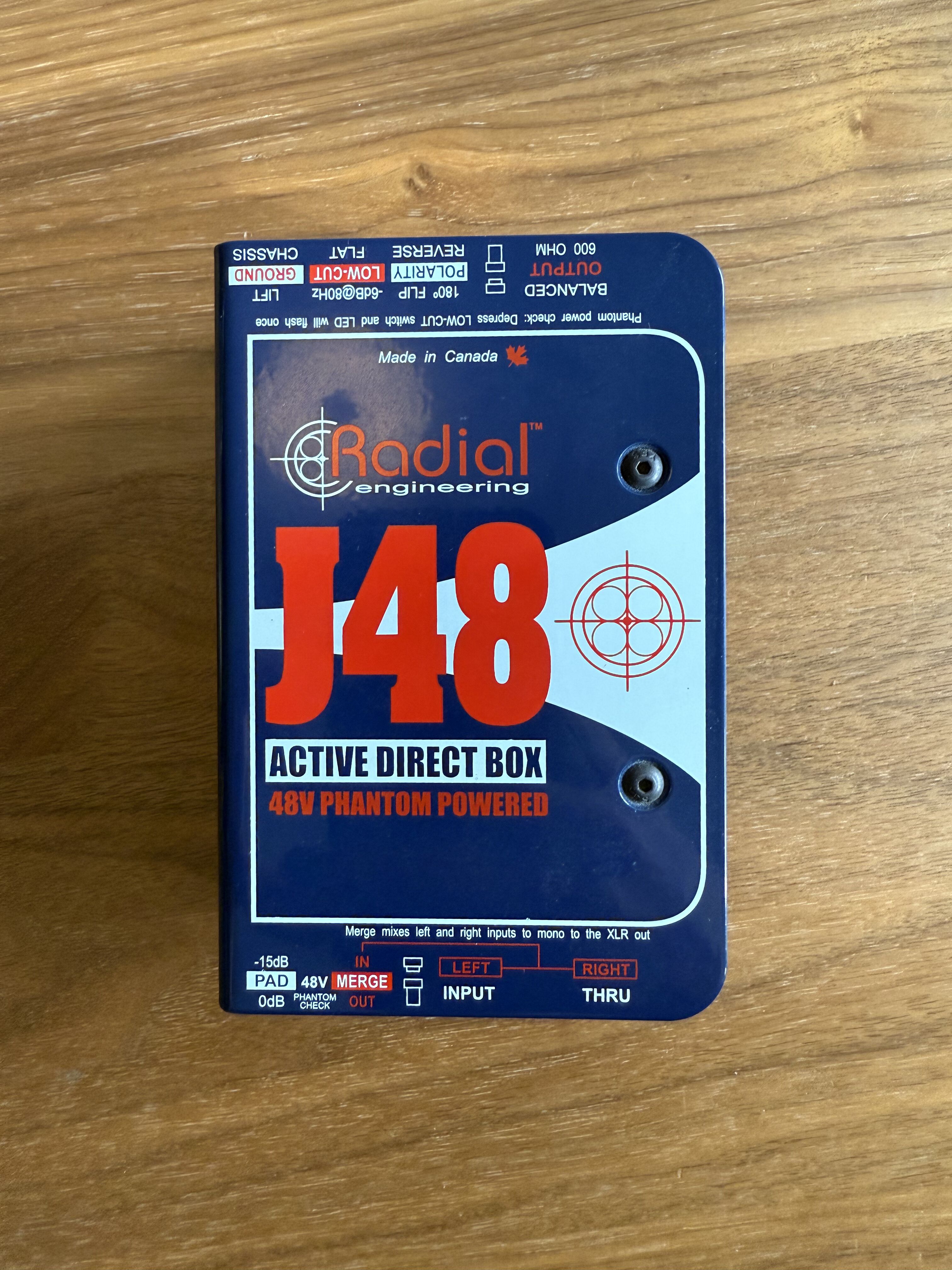 Vends boîte de direct DI Radial J48 mono active direct box 48v