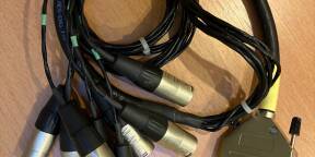 lot de 2 multipaires CORDIAL CMD 8 - haute qualité - 110 Ohms - AES/EBU ou analogique - 1m50