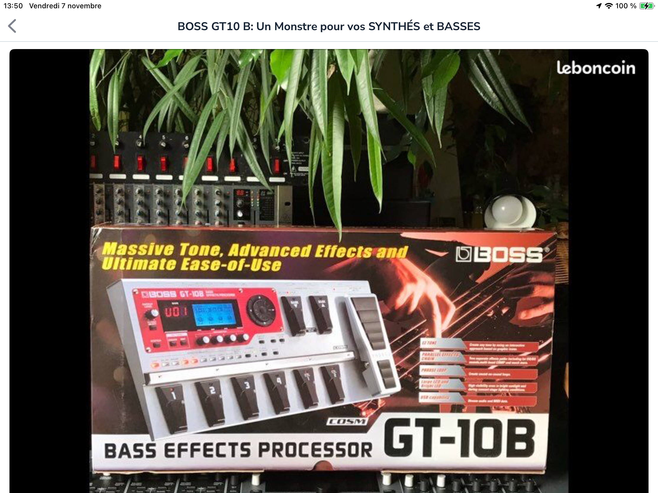 BOSS GT-10 B AVEC FLIGHT SUR MESURE (VALISE) POUR SYNTHÉS ET BASSES