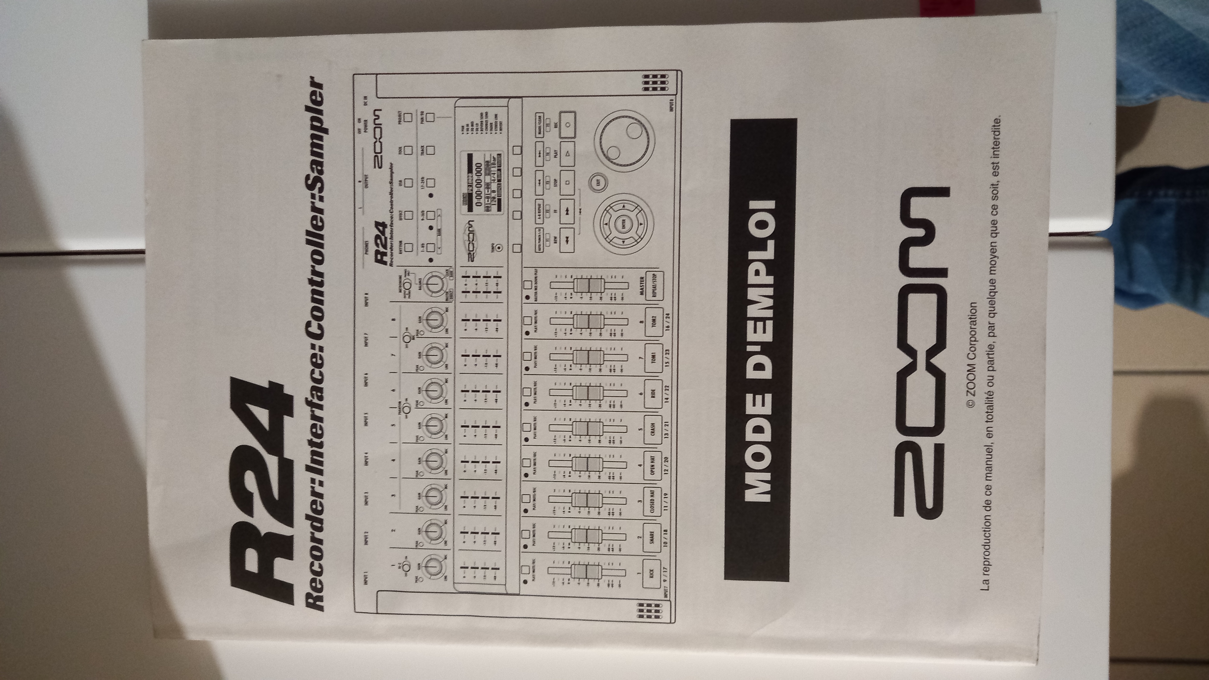Manuel ZOOM R24 neuf