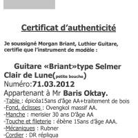 Guitare Jazz manouche Luthier Morgan Briant type Selmer petite bouche + Micro Stimer