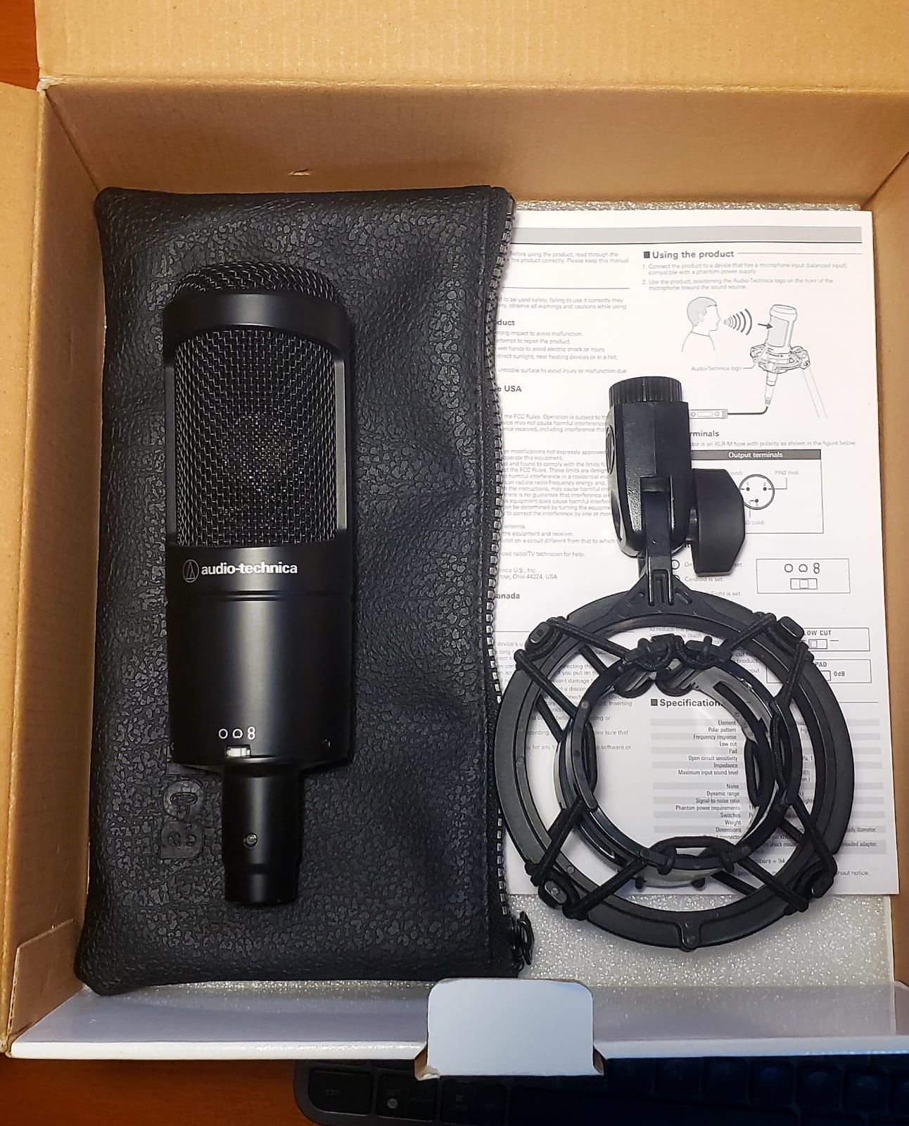 Audio-Technica AT2050 - microphone à condensateur large membrane complet d’origine