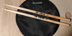 Baguettes Vic Firth + Peau Maillée Alesis