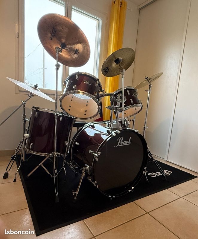 Batterie Pearl Roadshow 5 fûts + Pack cymbales Zildjian/Meinl + Double pédale – Set complet