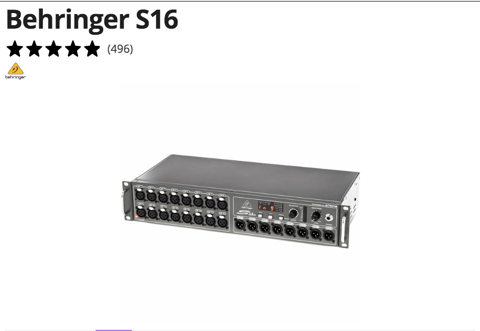 Behringer Digital Snake S16