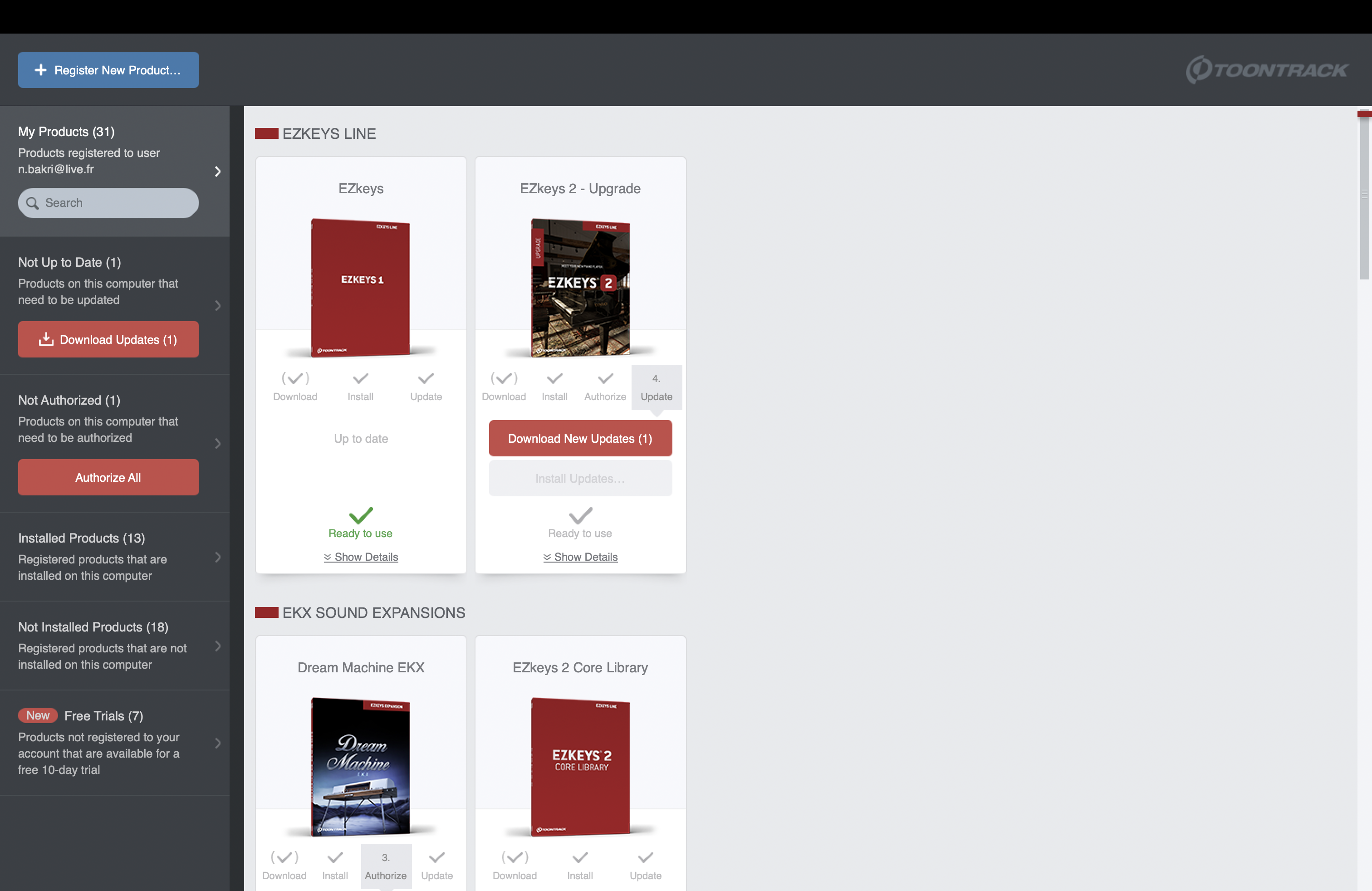 Vends Ez Keys 1 et 2 avec + Dream Machine+ 26 Expansion
