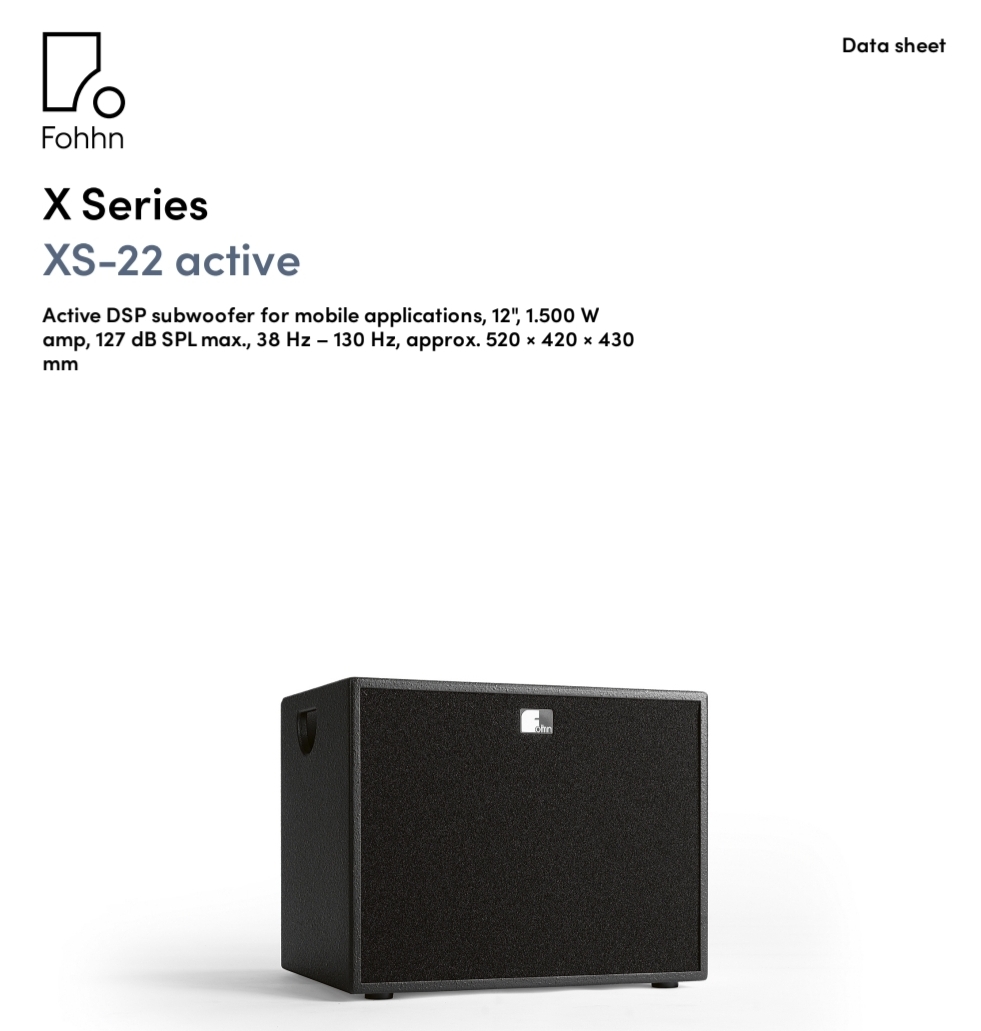 Fohhn Sub Actif MX22 + 2xLX100 