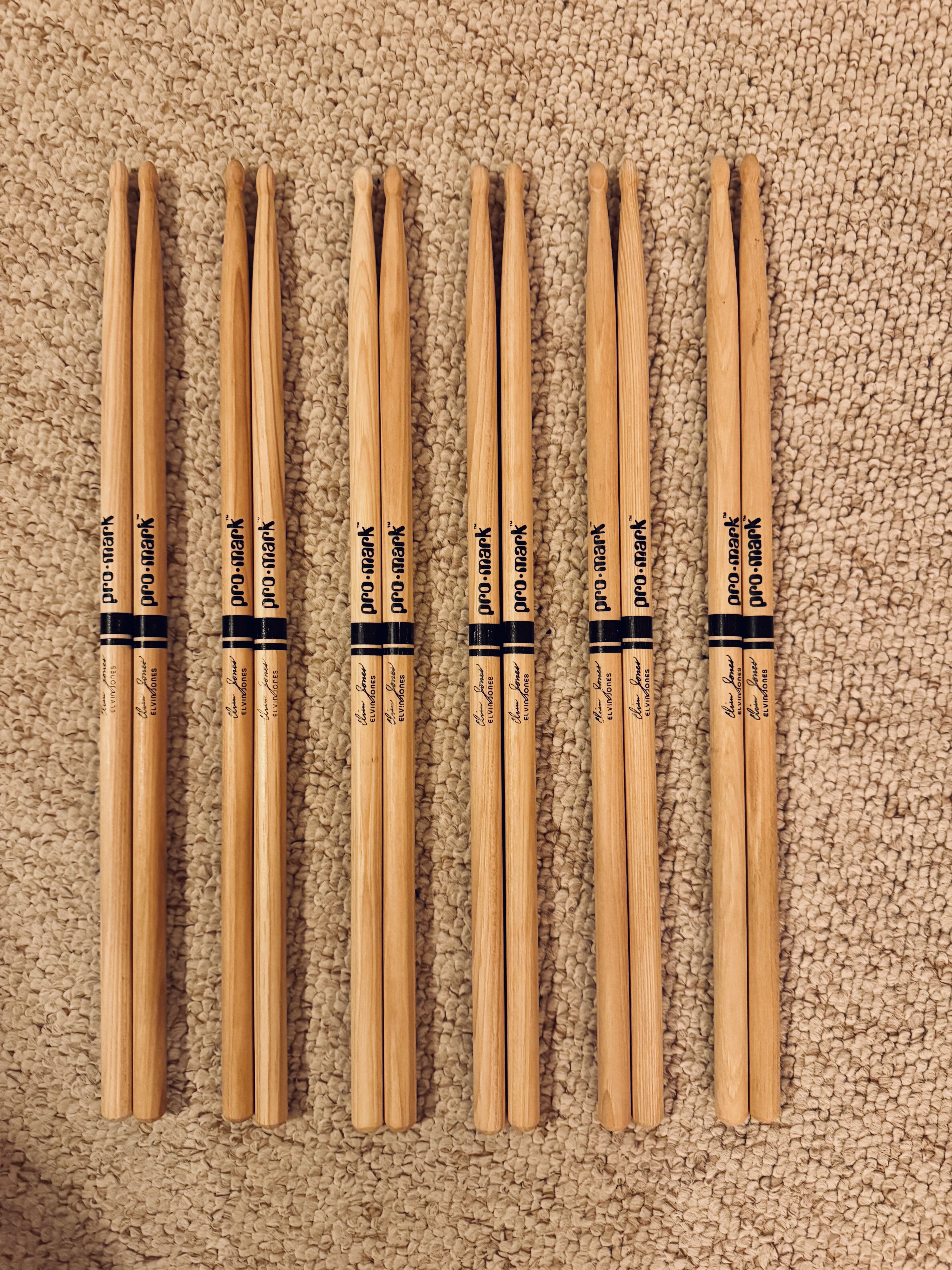 Lot 6 paires Pro-Mark signature Elvin Jones neuves