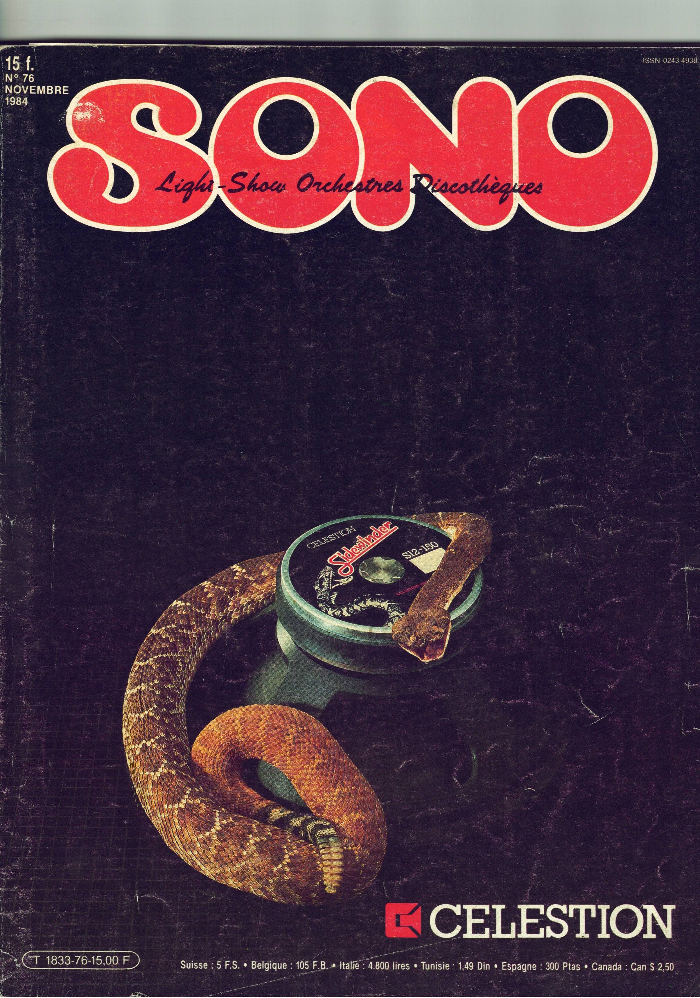 SONO MAG n ° 76 de NOVEMBRE 1984