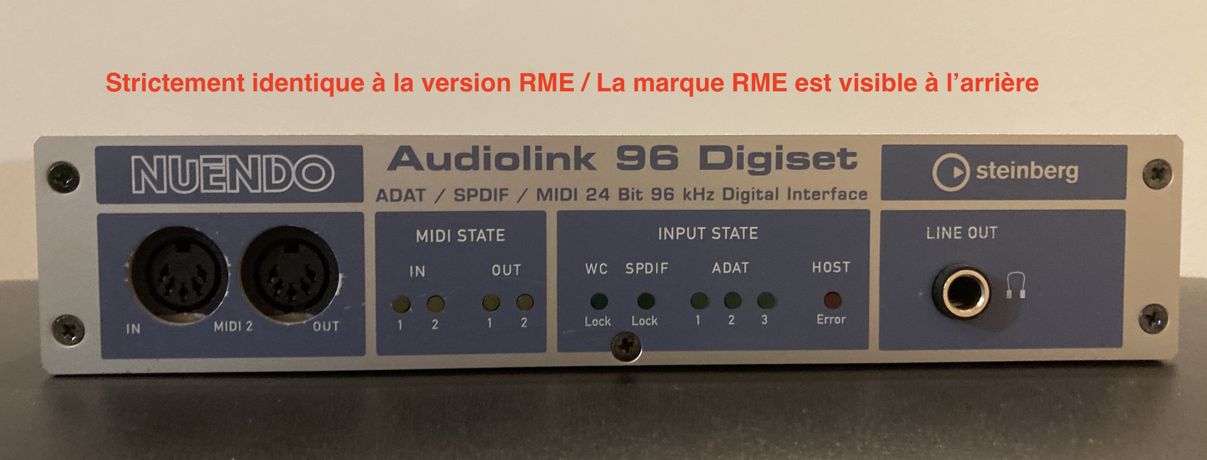 Vends DiGIFACE RME Hammerfall + Carte PCI MDSP Parfait état - Ports ADAT x3