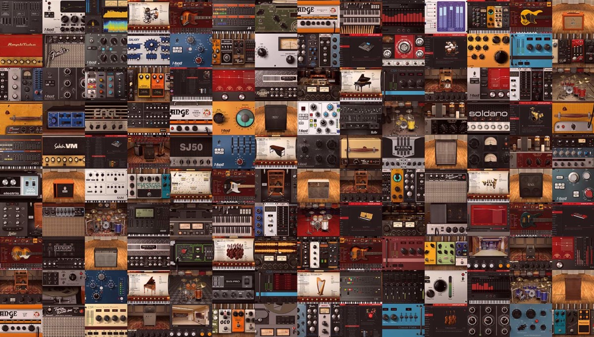 Pack IK Multimedia : T-Racks 6, Amplitube 5, Mixbox, Pianoverse, Modo Bass+Drum, Sampletank