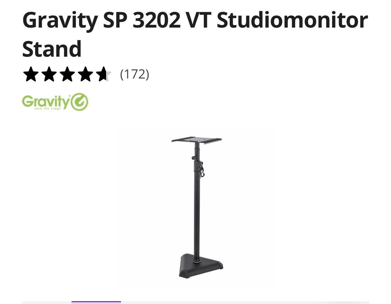 Vend Gravity SP 3202 VT Studiomonitor Stand