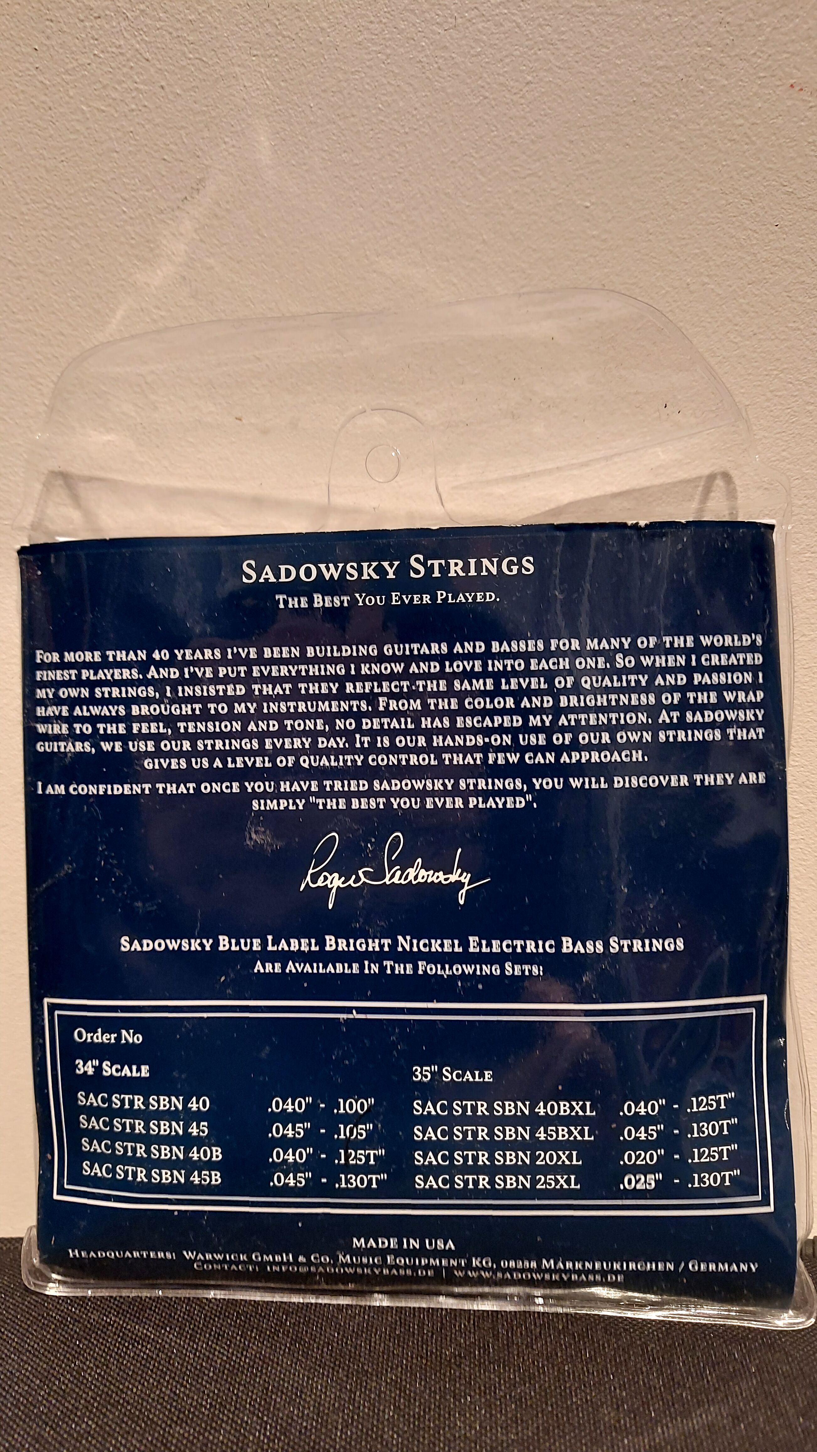 Sadowsky jeu 5 cordes SBN45B