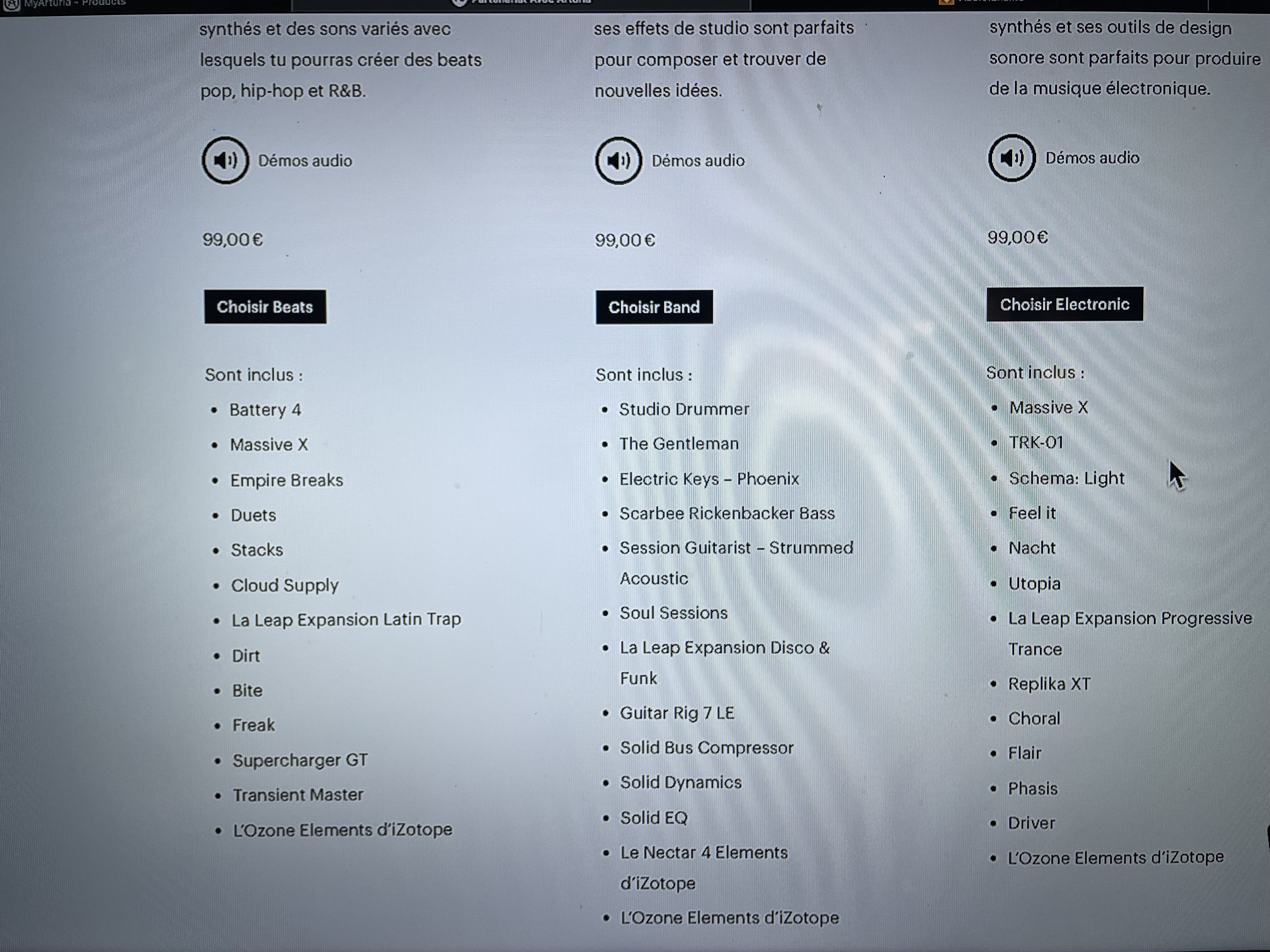 Vends komplete select 15 (choix entre Beats / band / electronics)