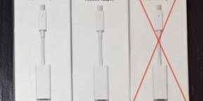 Vends 2 câbles Apple Thunderbolt 2 vers Firewire 800, neuf dans emballage réf A1463. 80 €/pièce2