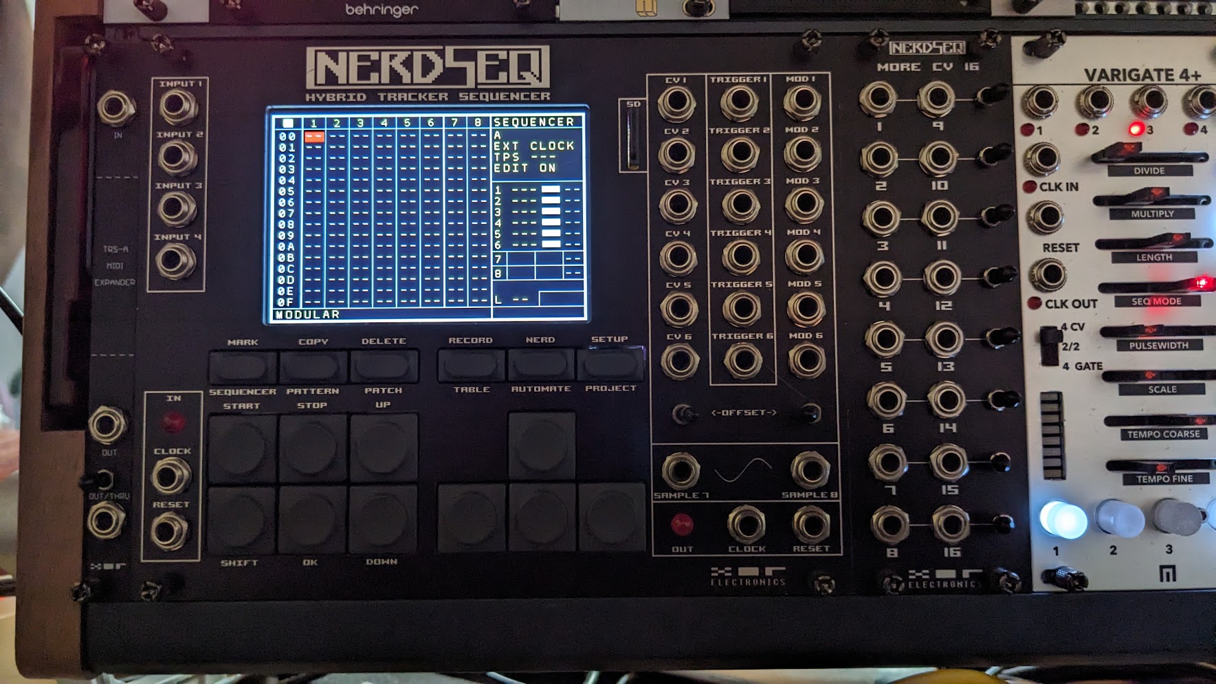 Nerdseq + expendeur midi + expendeur CV