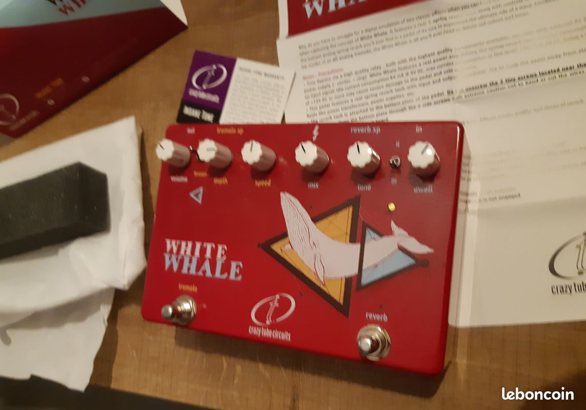 Pedale de reverbe analogique à ressort crazy tube circuits white whale