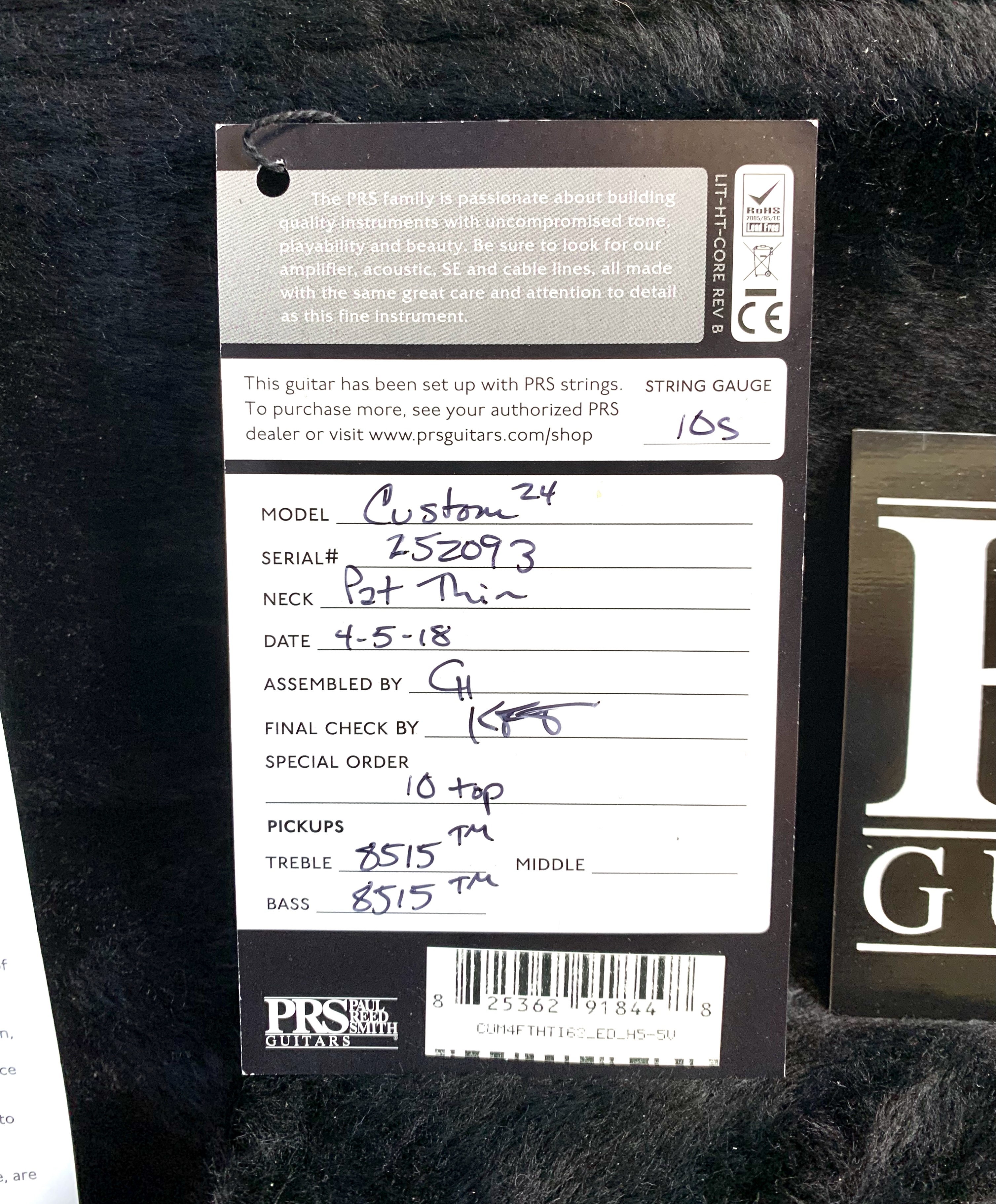 PRS Custom 24 Birds 10-Top (17742)