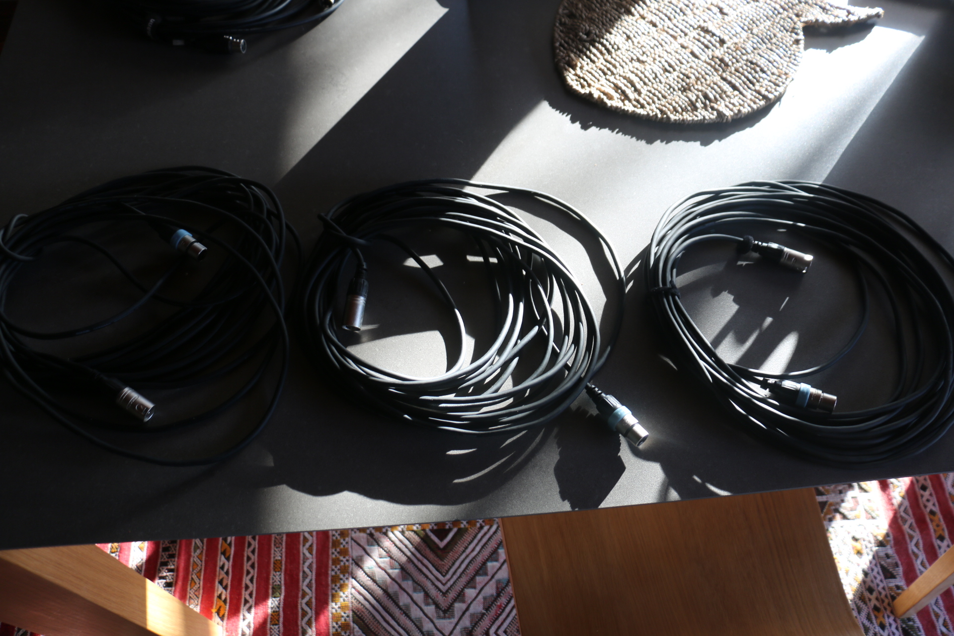 Lot de 3 Cables XLR Cordial  MIcrophone 10 M