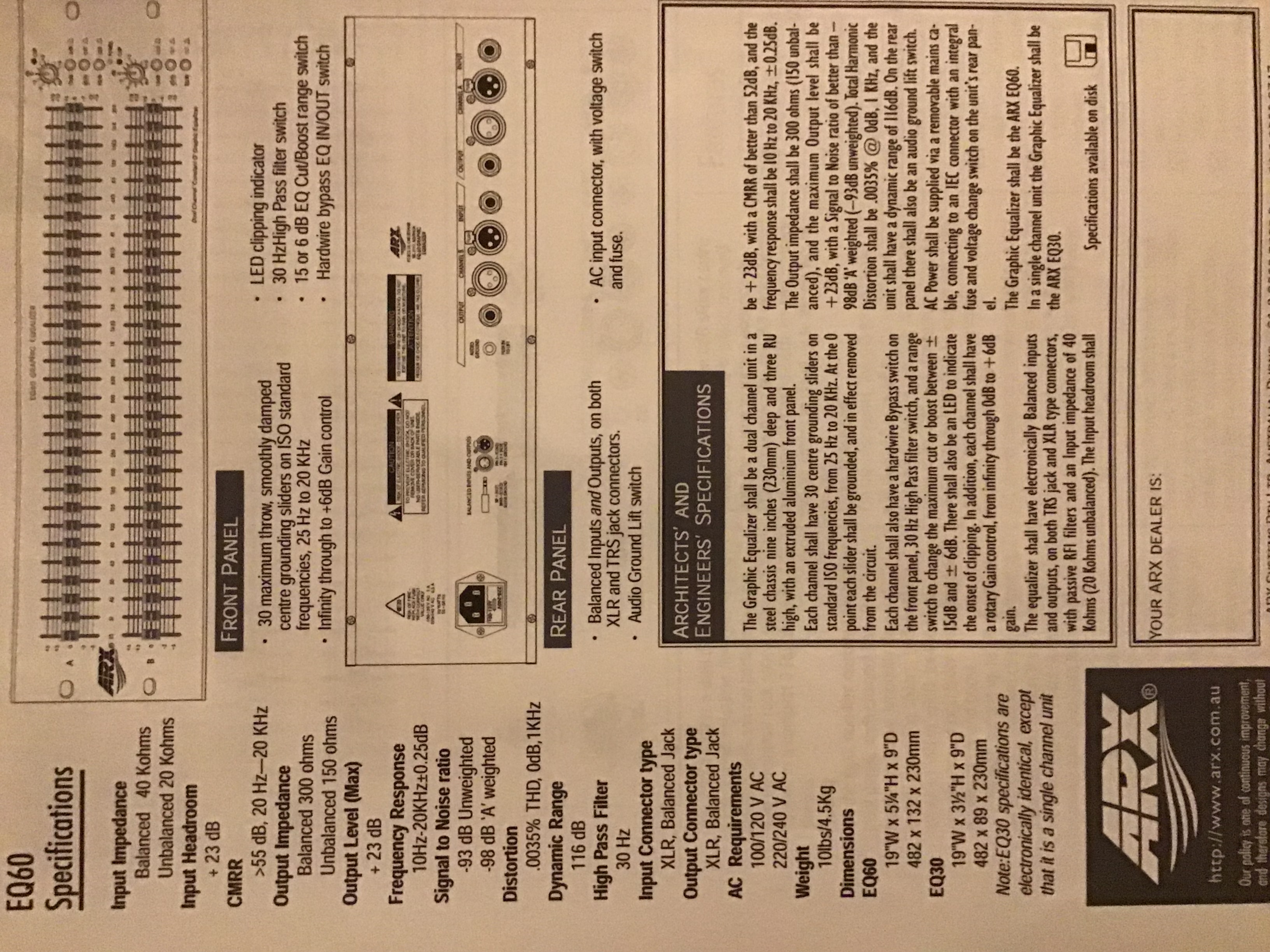 Égaliseurs graphiques ARX