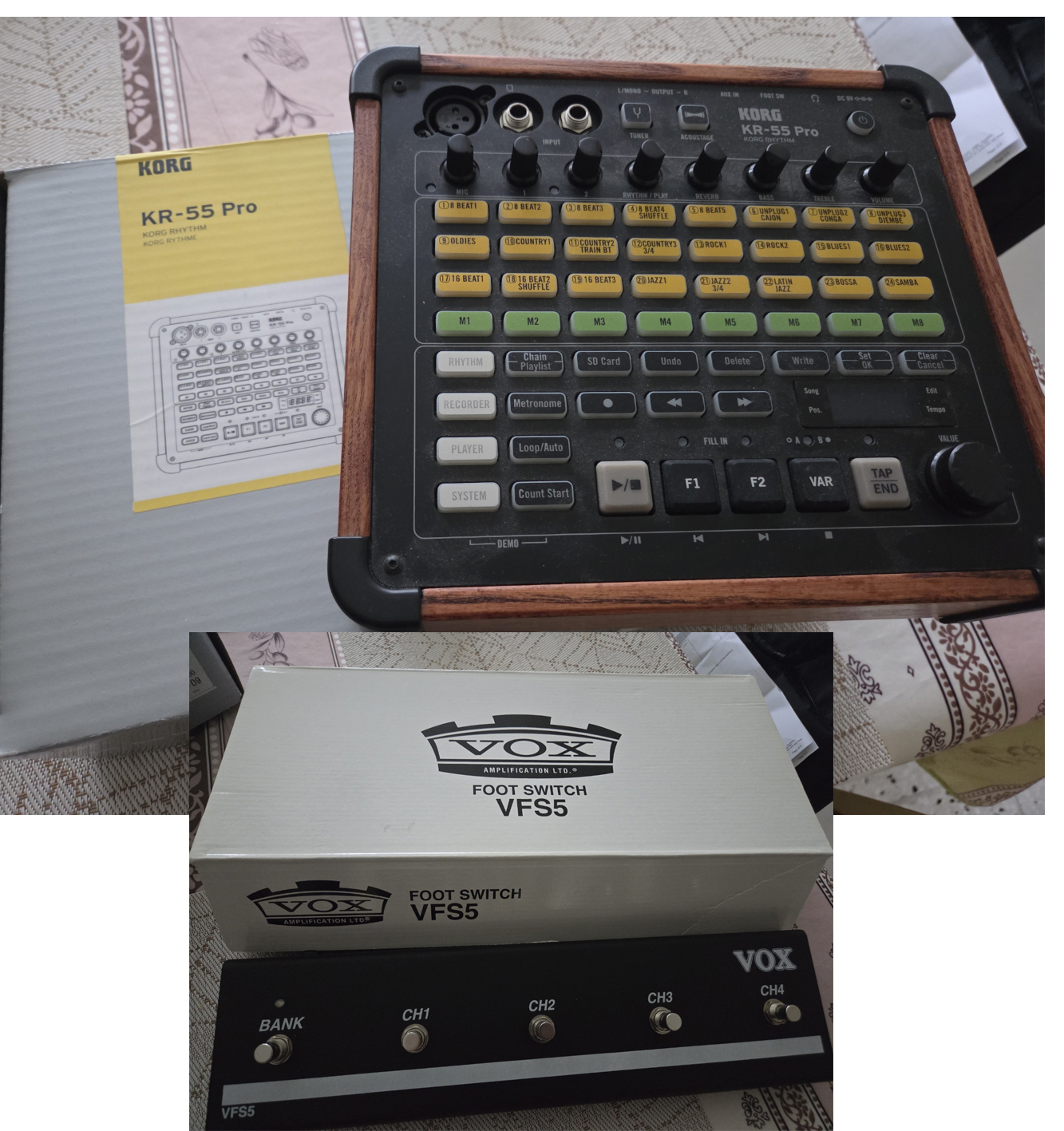 vends boîte à ryrhmes Korg avec pédalier Vox