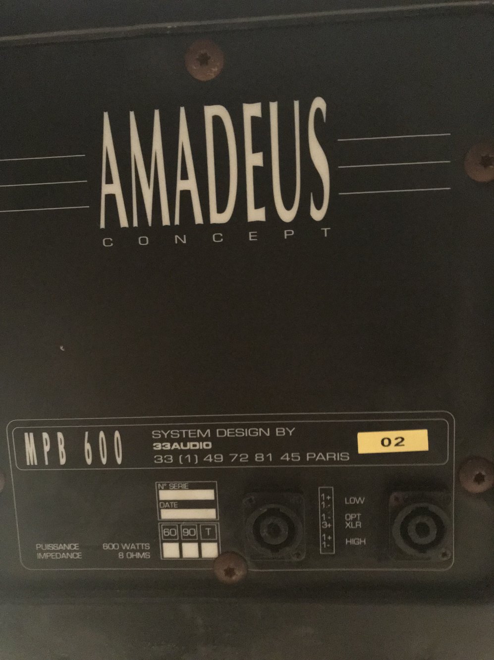 [VDS] Paire Amadeus MPB600 (Atelier 33) – Compressions 2" & Filtres OK