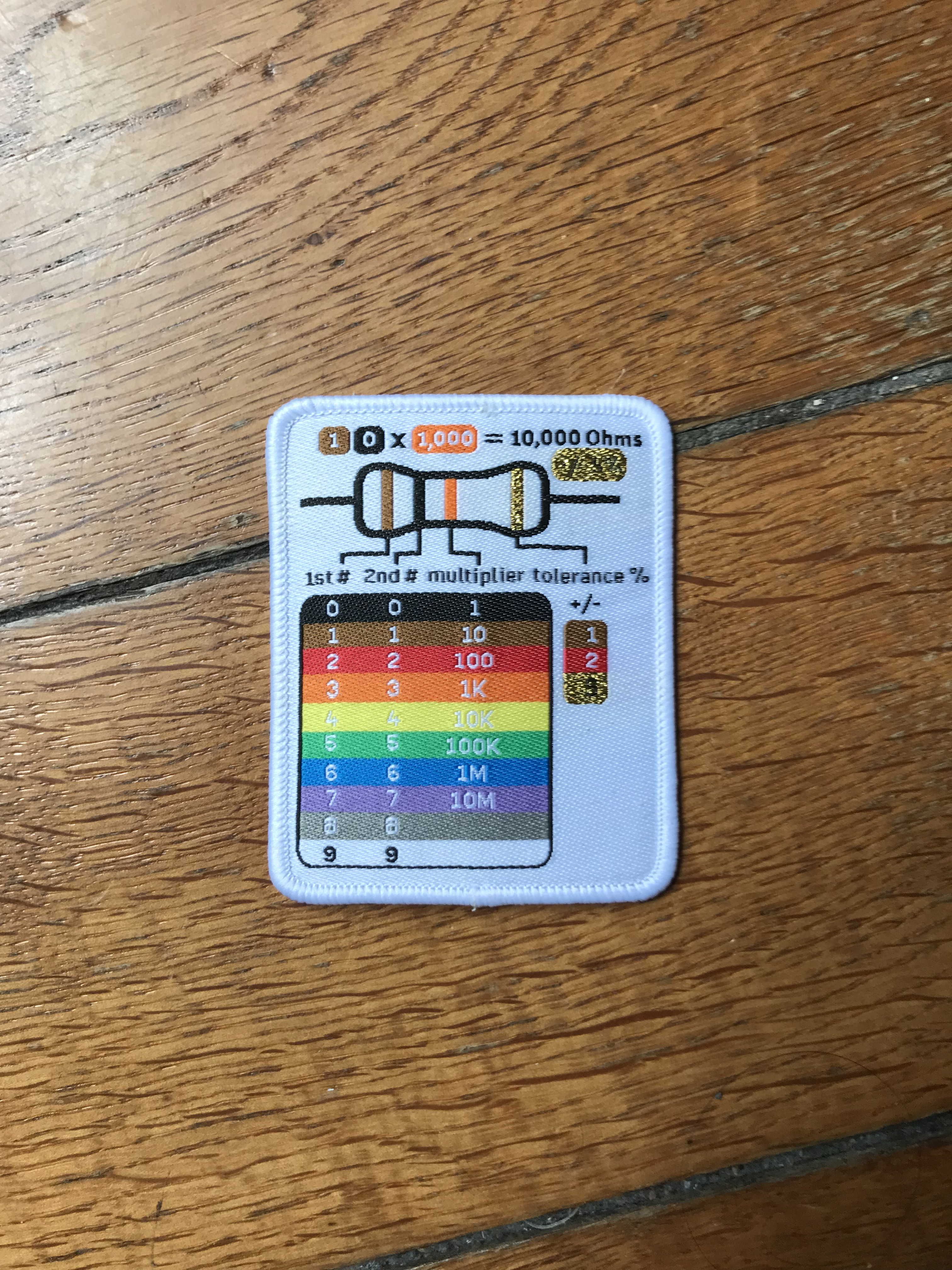 Patch thermocollant 10.000 ohms (nuancier des résistances ; 7 x 5.5 cm)