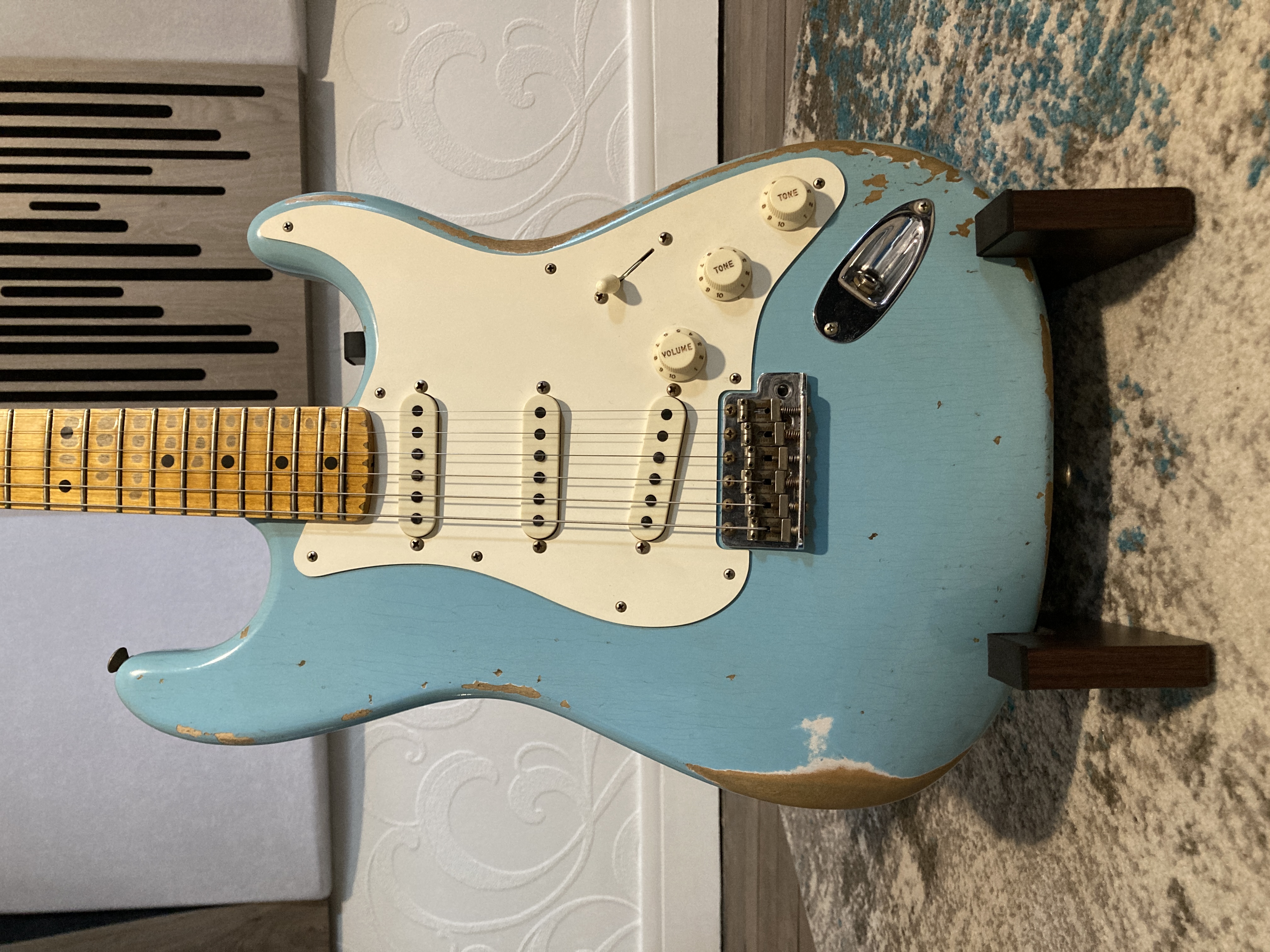 Fender custom shop w20 ltd 59 strat heavy relic aged daphne blue
