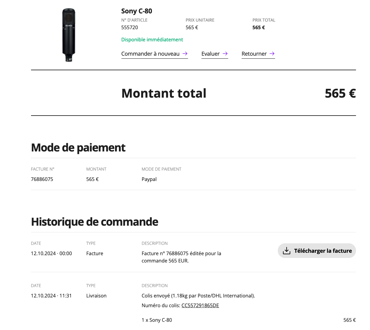 vends micro Sony C-80