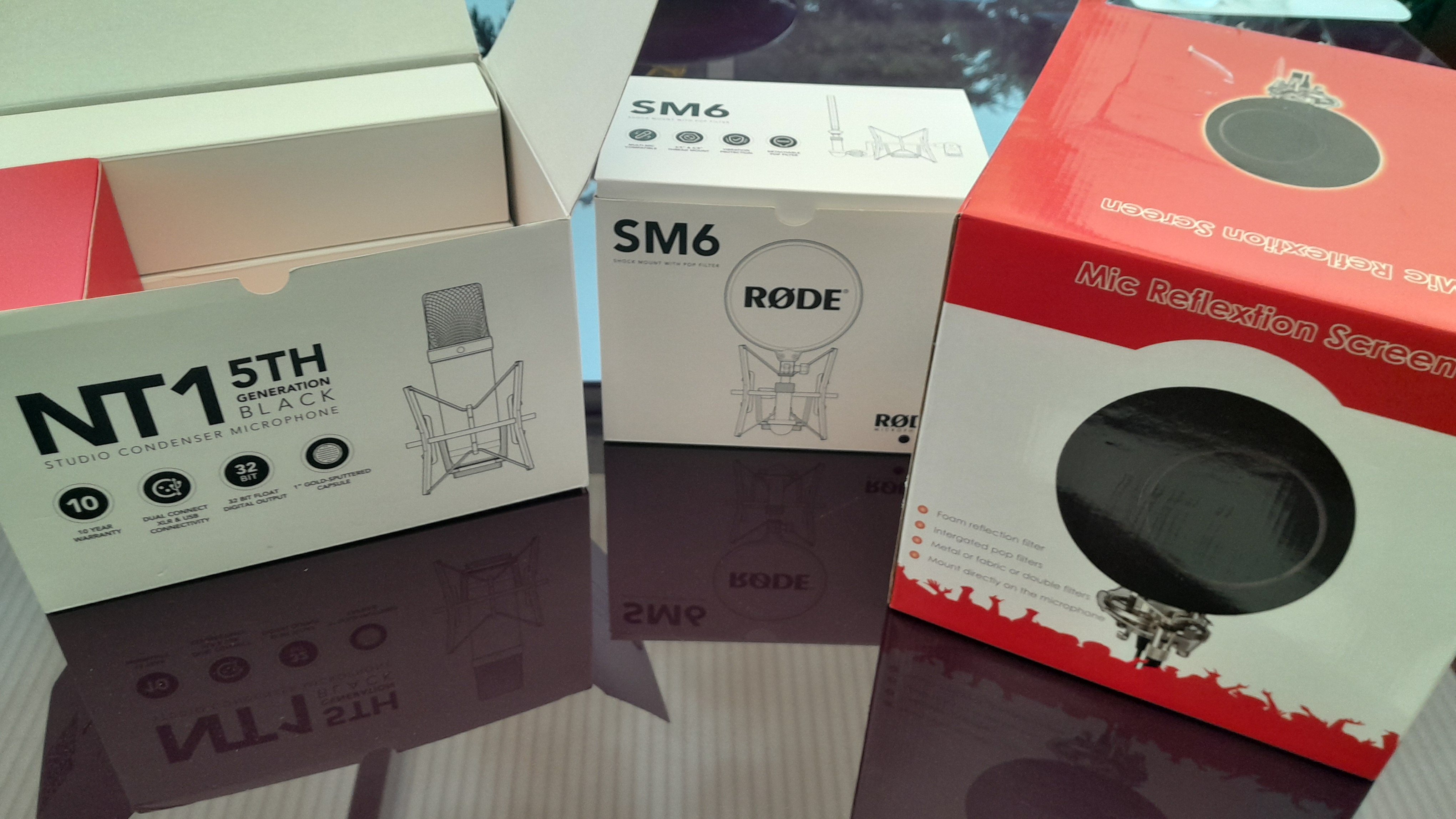 Rode NT1 5ème génération XLR USB Microphone de studio noir + filtre pop + MOUSSE RELEXTION SCREEN