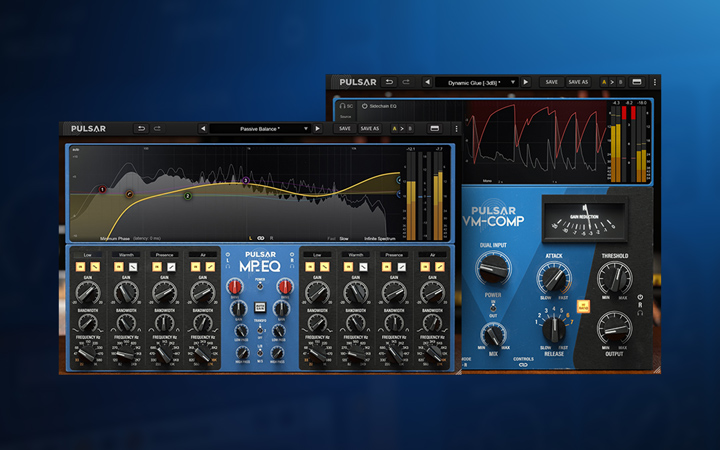 Vends Licence 2 Plugins Pulsar Audio / Bundle Blue : MP.EQ + VM-Comp, pour Mixage et Mastering