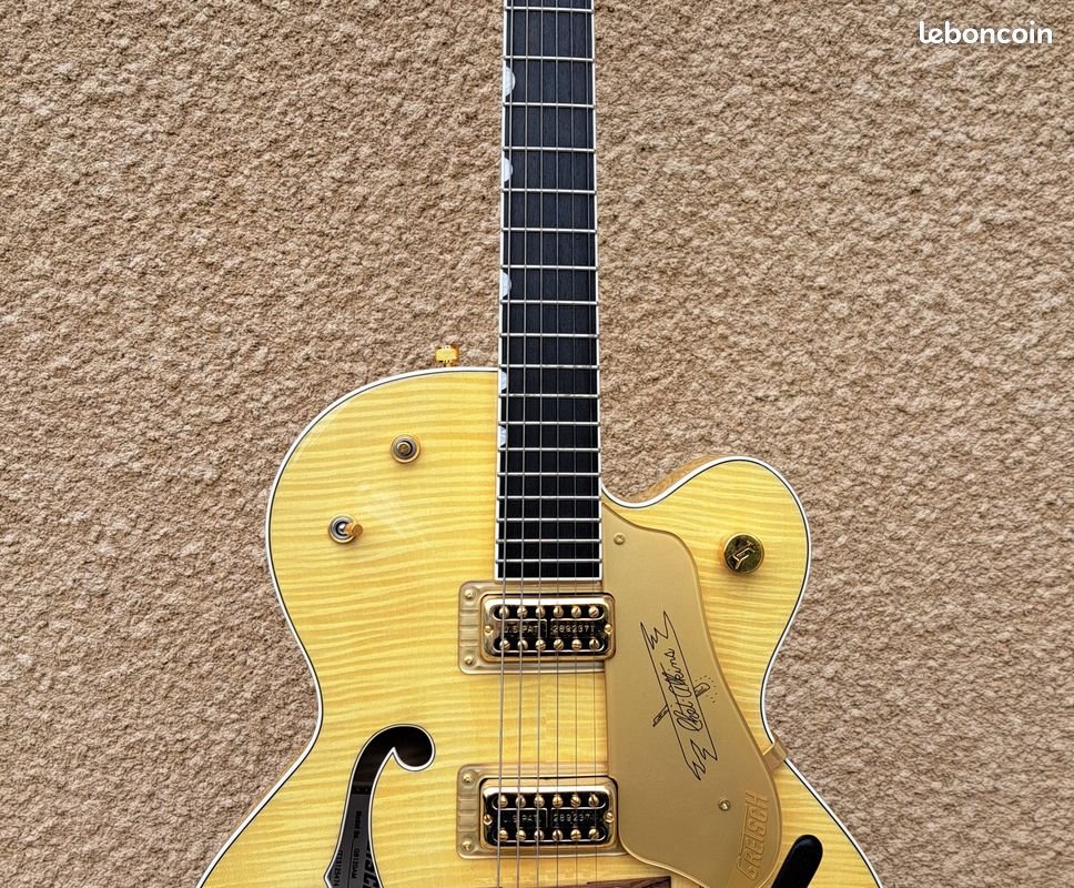 Guitare Gretsch 6120 AM Chet Atkins Amber Tiger Flame.