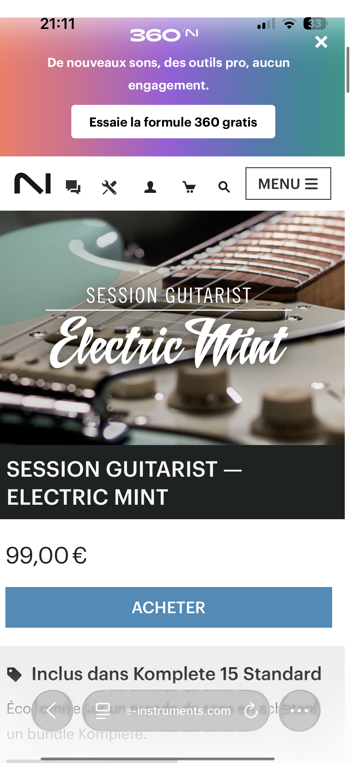 Mint electric guitare Native Instruments 
