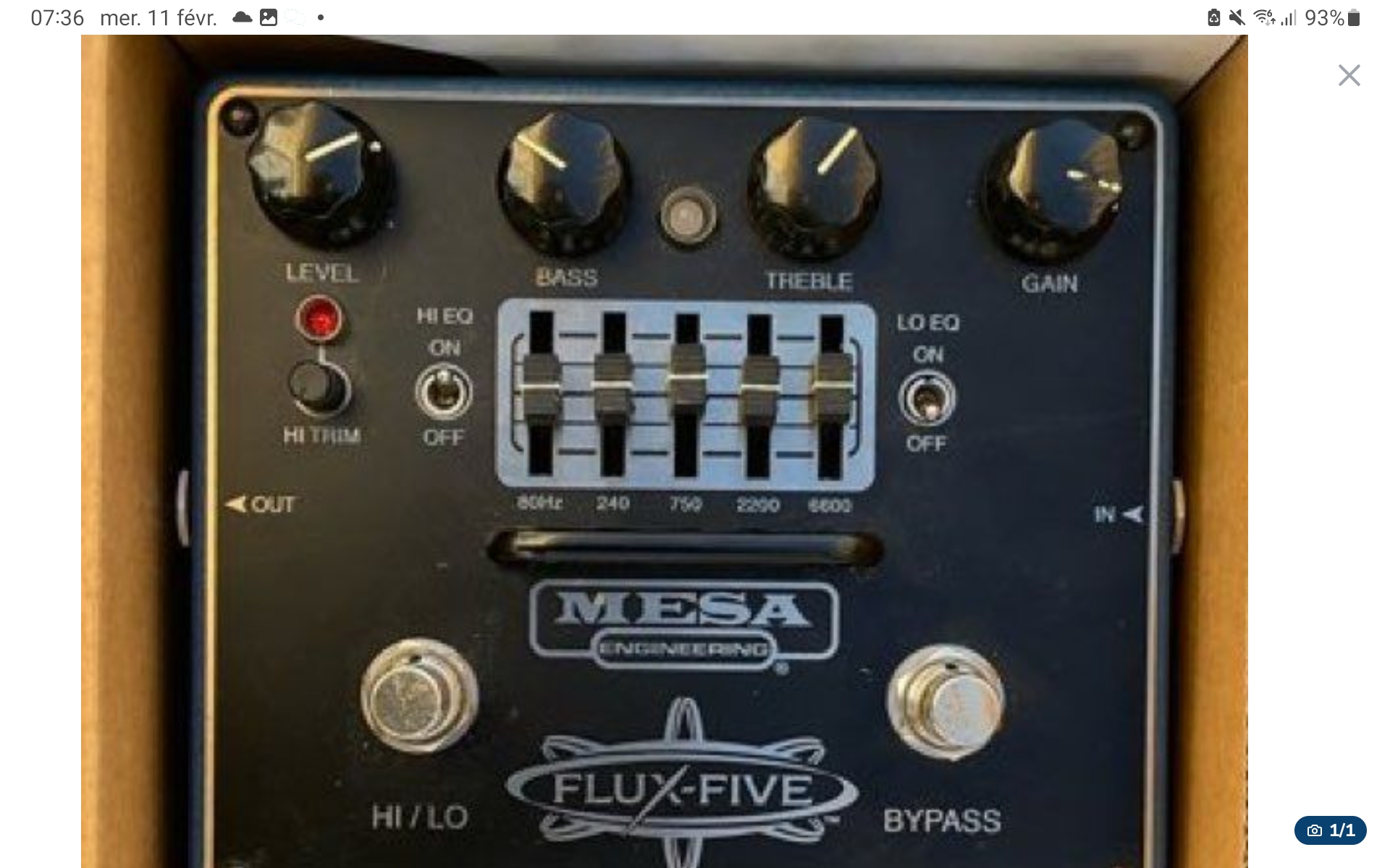 FLUX FIVE PEDALE OVERDRIVE EQUALISEUR MESA BOOGIE 