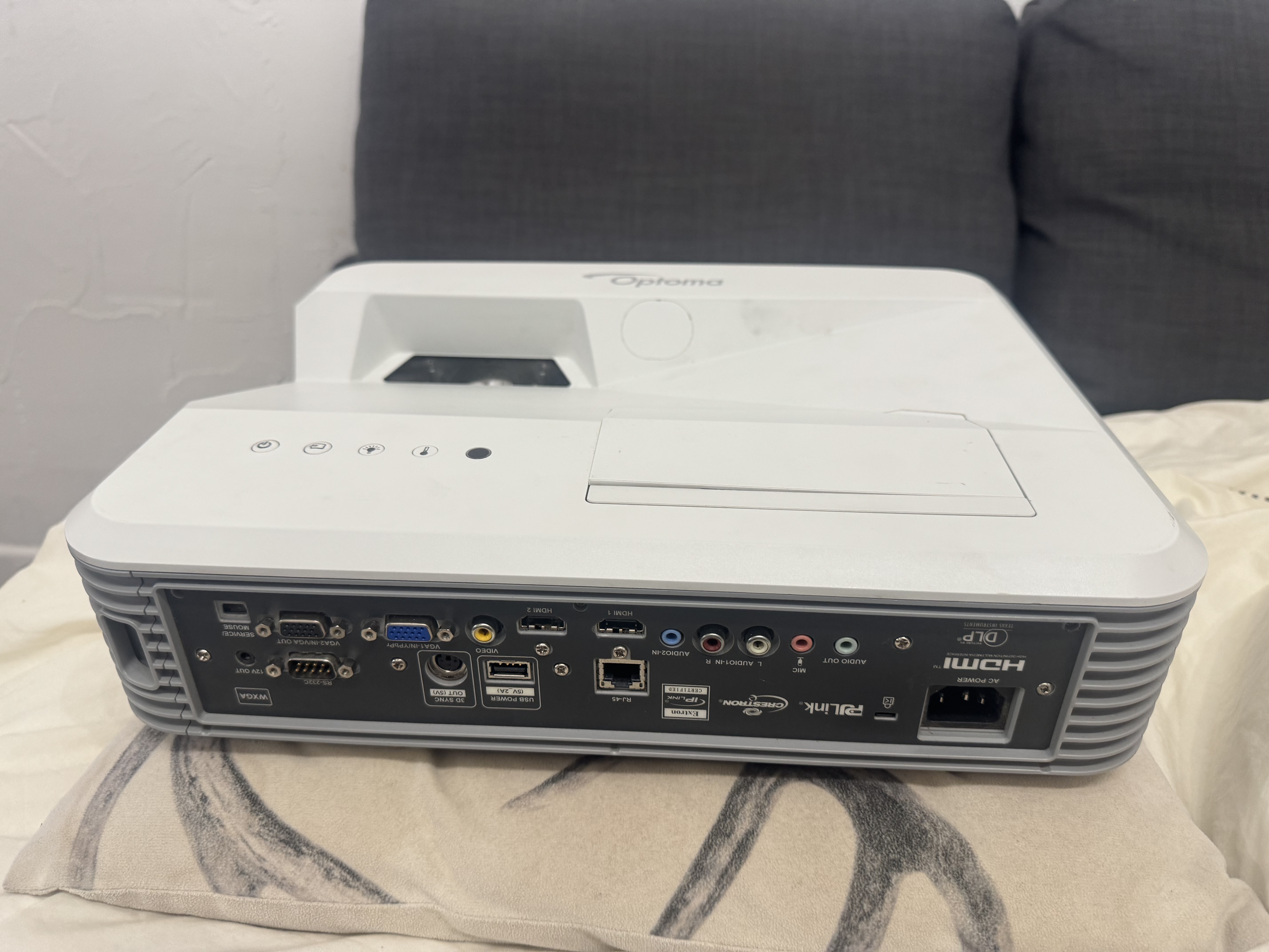 Optoma - Optoma W320USTi Projecteur à focale ultra courte 4000 ANSI lumens DLP WXGA (1280x800) Compatibilité 3D Gris