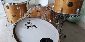 Gretsch USA Custom stopsign de 1973 couleur bois, façon Charlie watts en 22 13 16