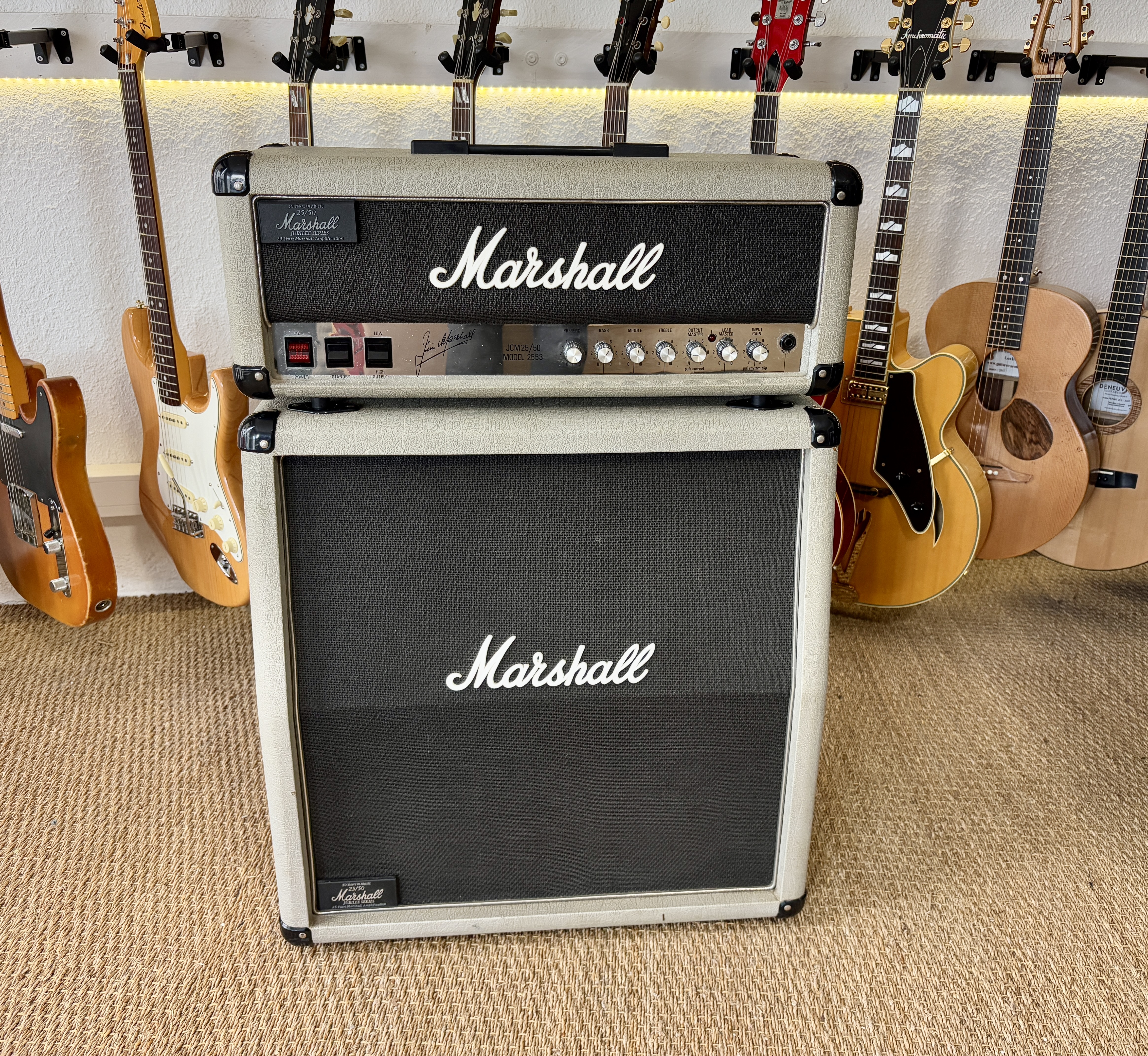 Marshall 2553 JCM25/50 Silver Jubilee 1987 Head + 2556A Cabinet 2×12