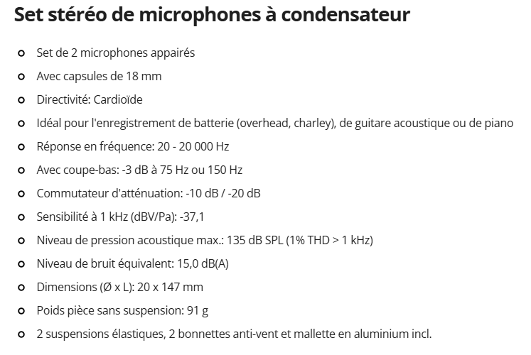 Micros Stéréo SC 140