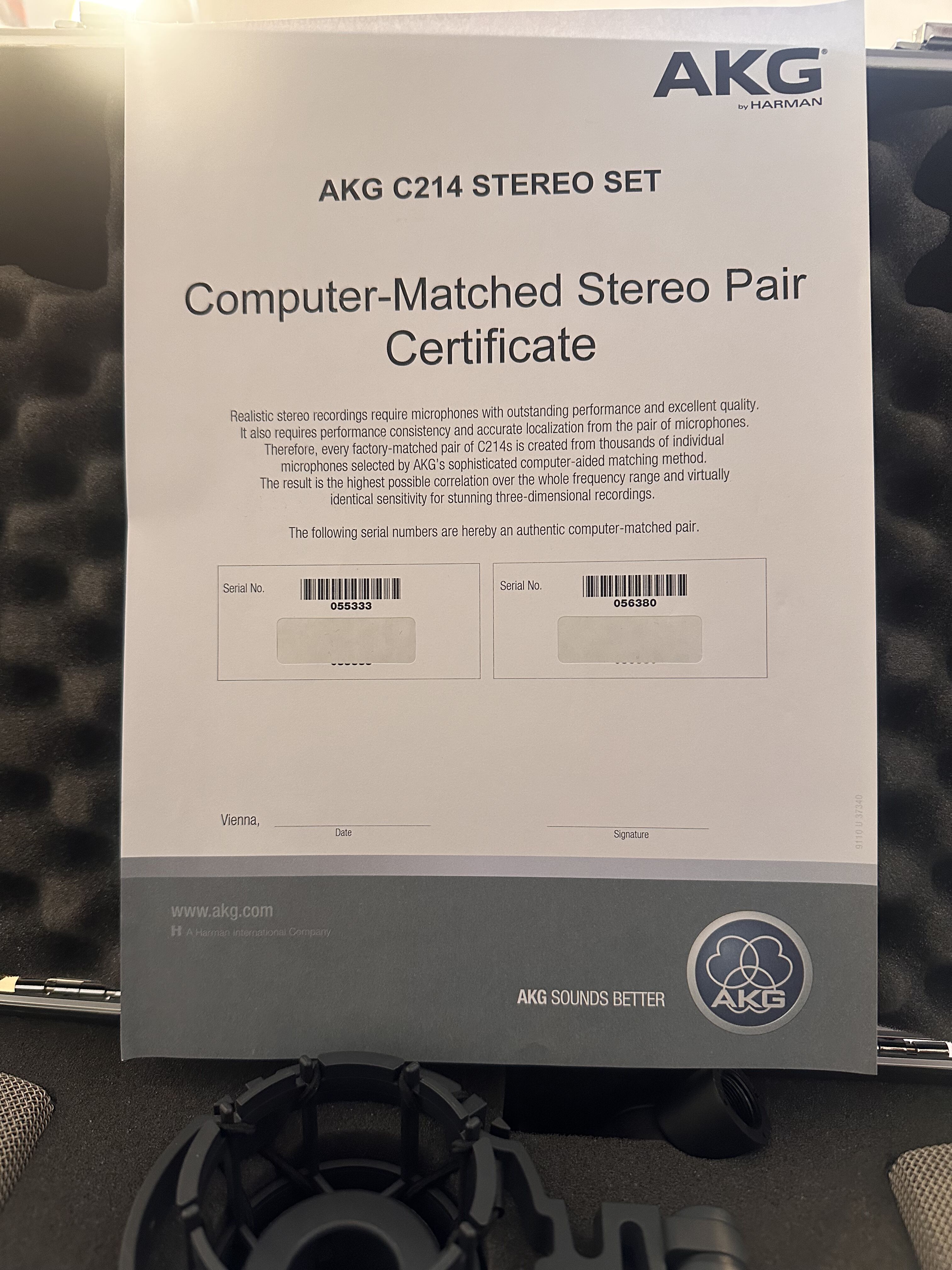 Vends Stereo SET AKG C214